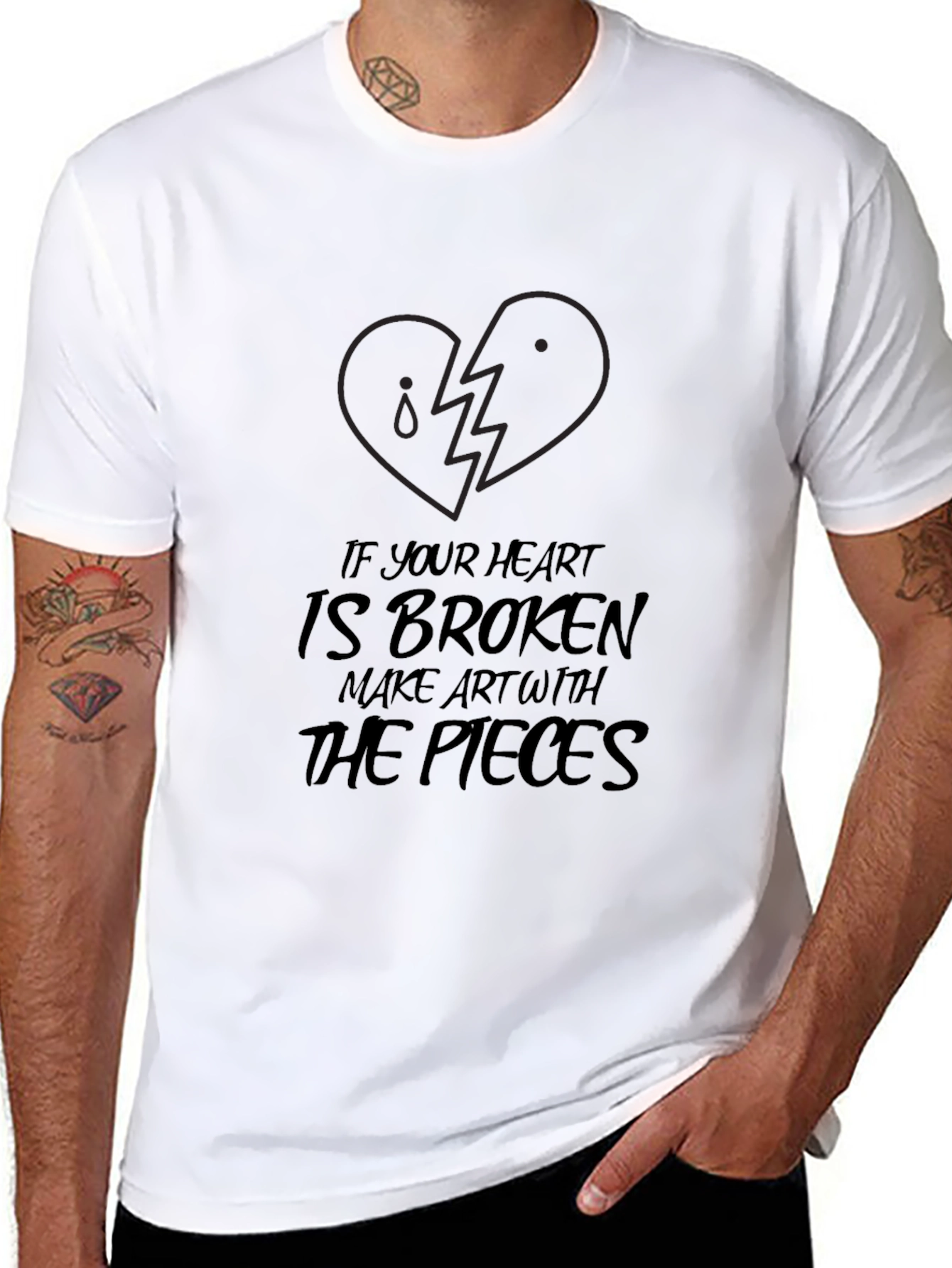 Broken Heart Art T-Shirt - Inspirational Design