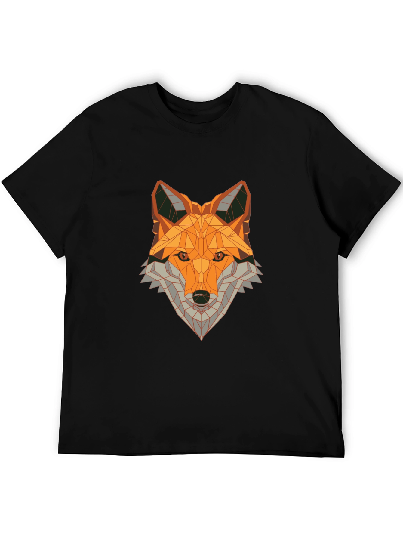 Geometric Fox Graphic Tee - Stylish Animal Print Shirt