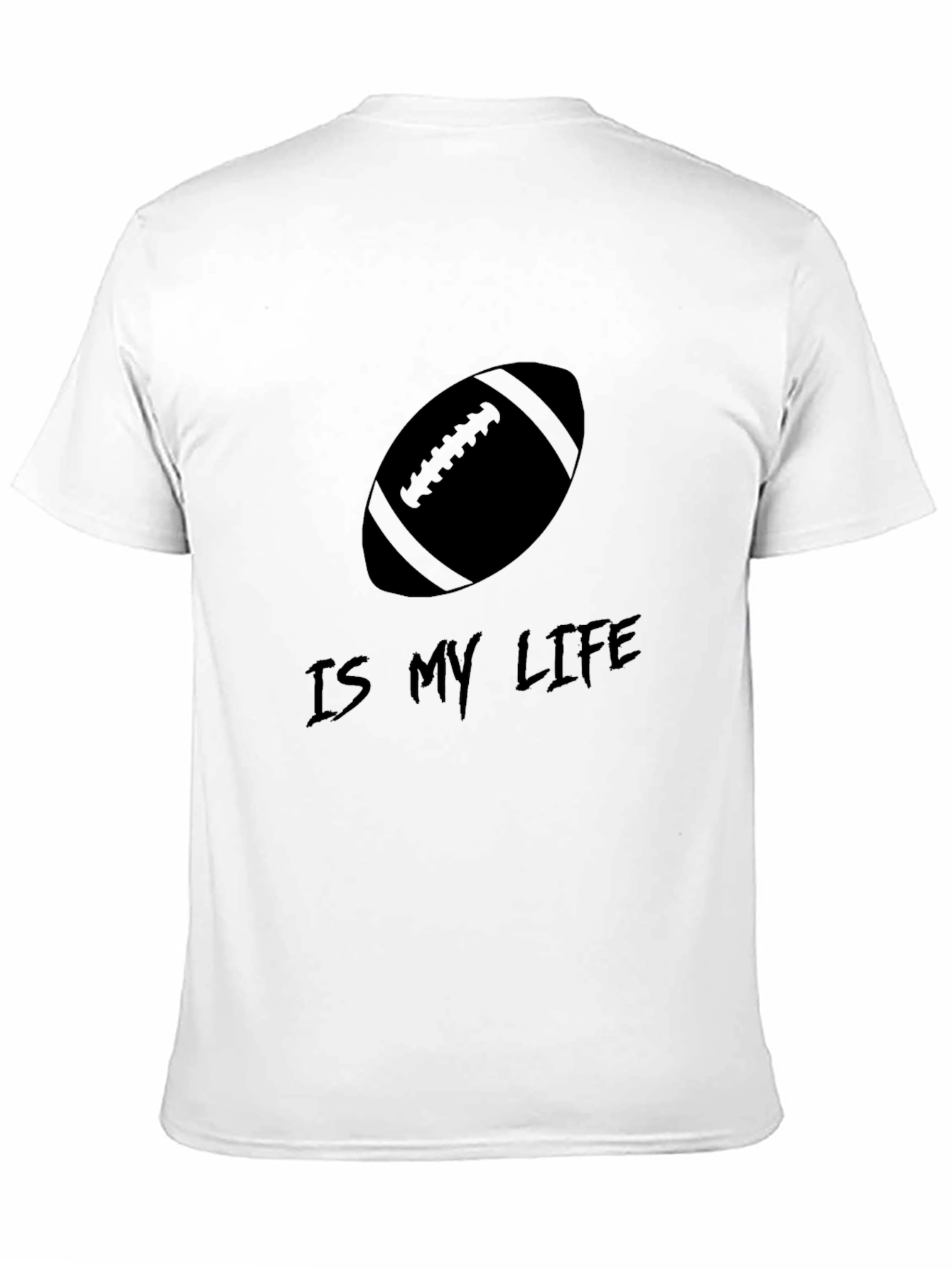 Football is My Life Black Graphic Tee