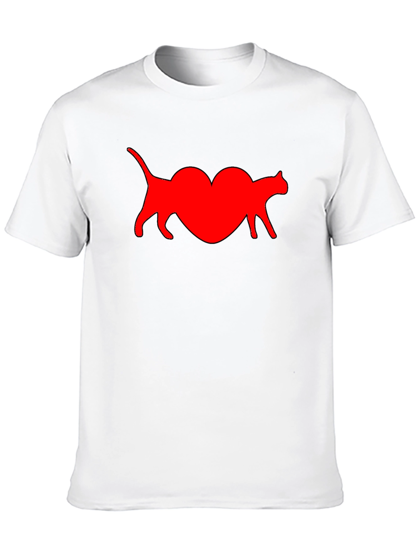 Cat Heart T-Shirt - Black