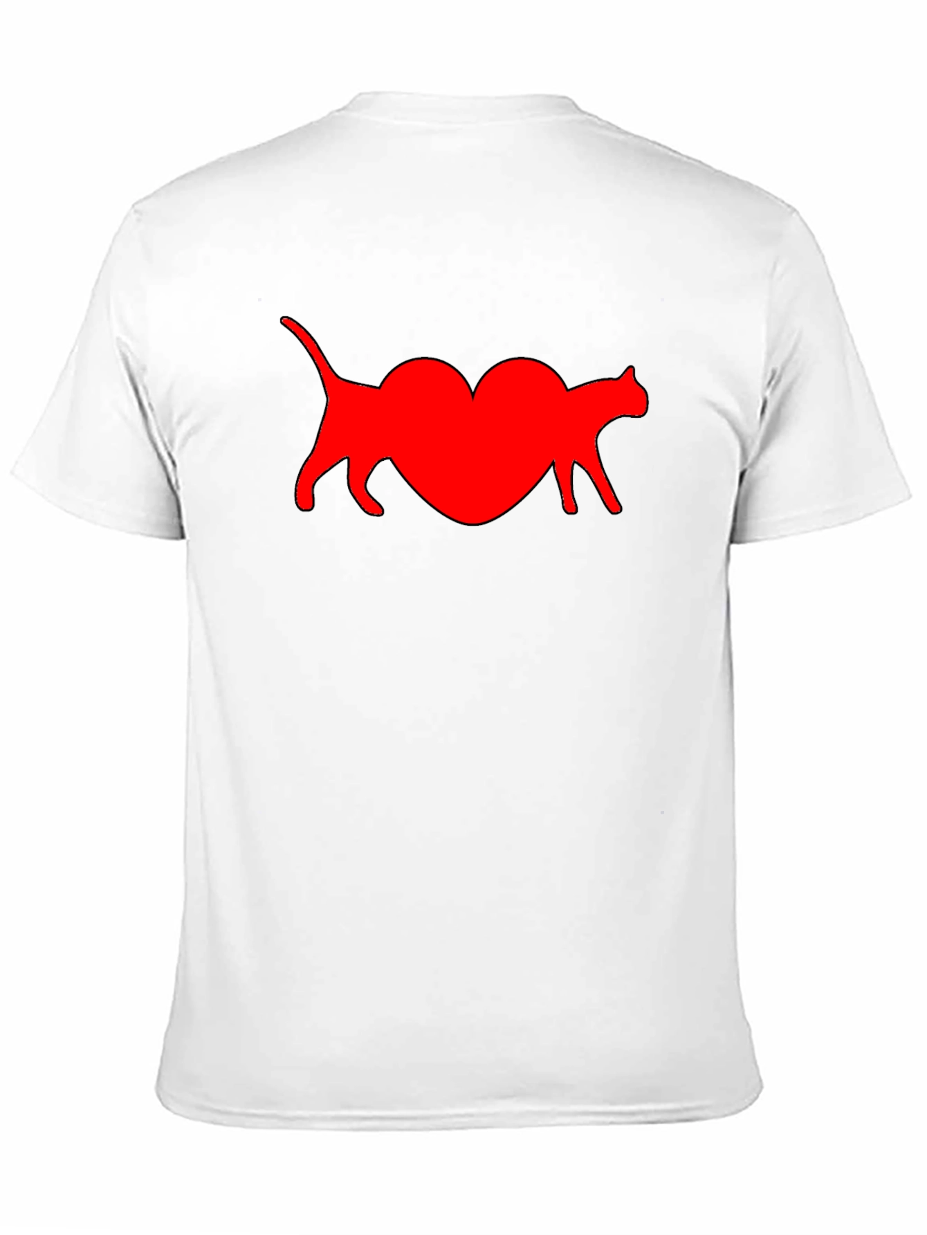 Cat Heart T-Shirt - Black