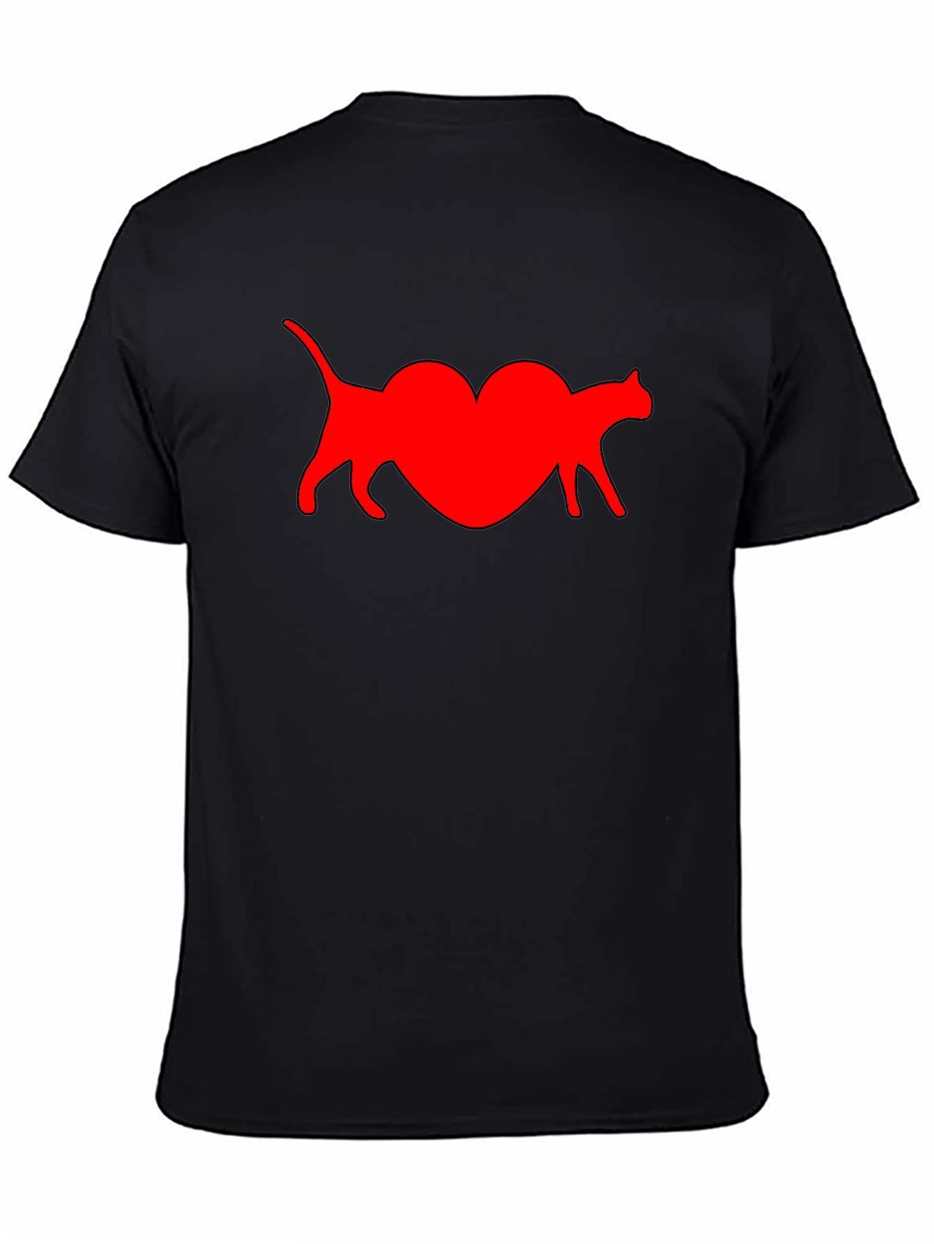 Cat Heart T-Shirt - Black