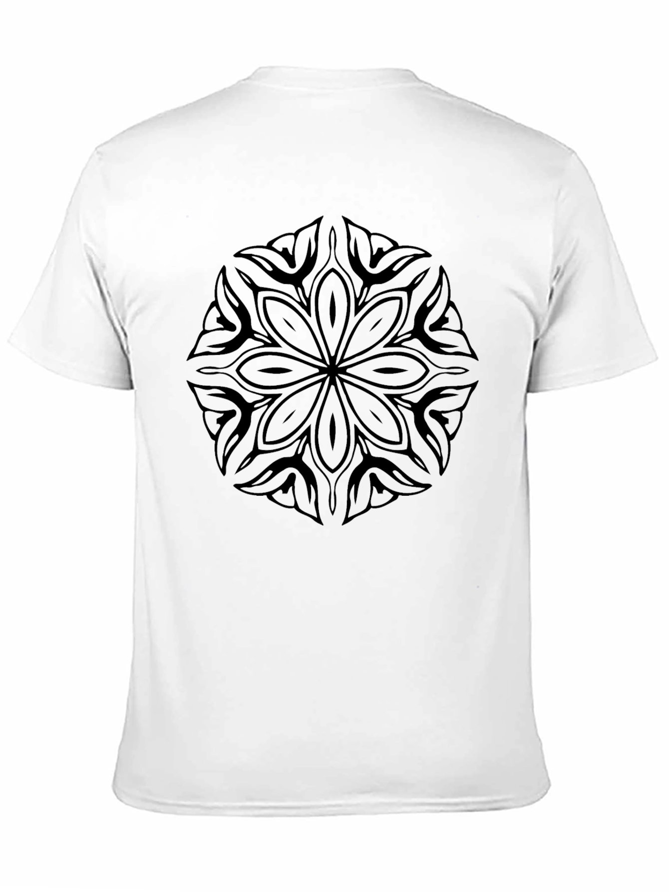 Mens Black T-Shirt with Mandala Graphic Print