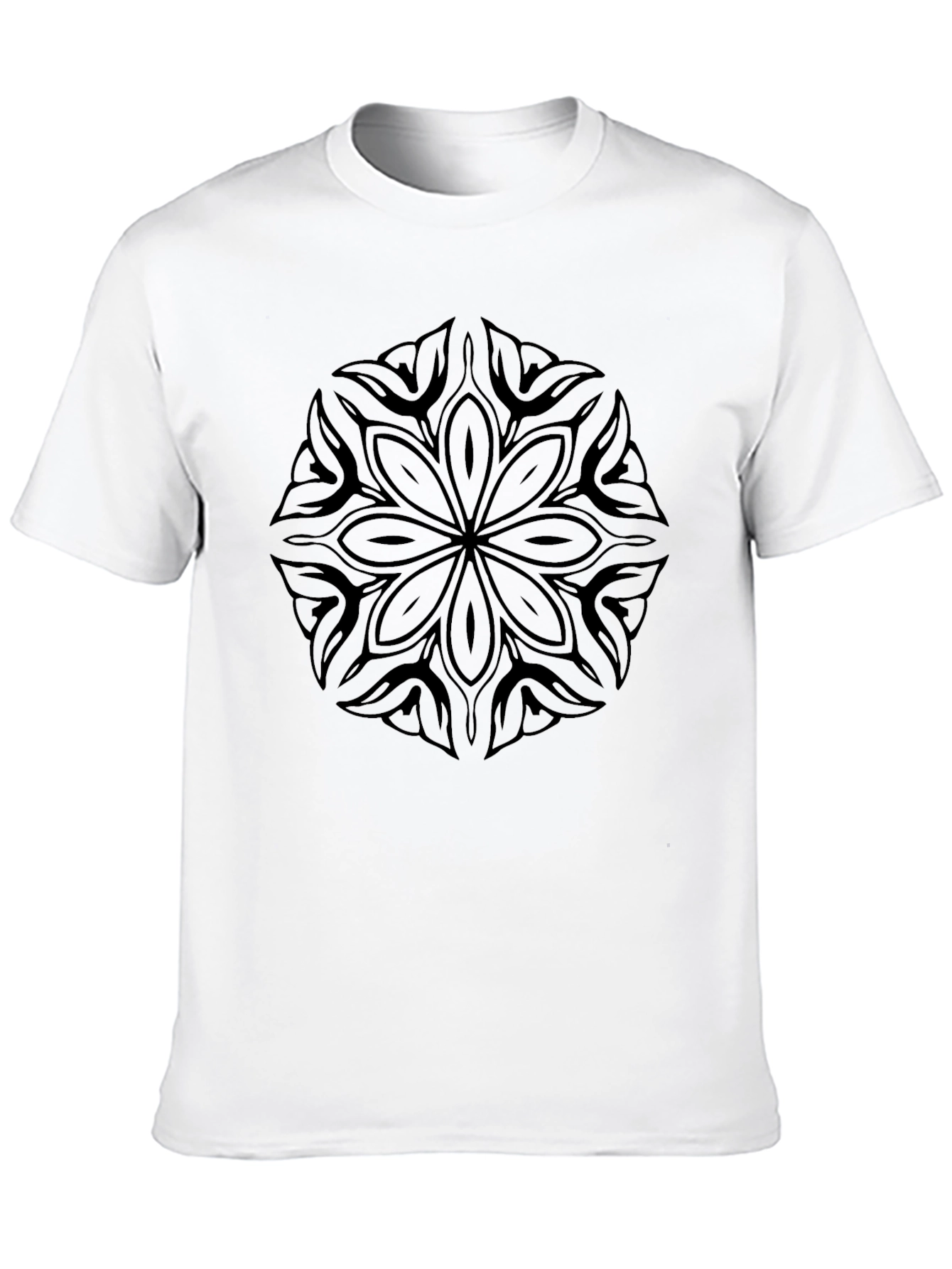 Mens Black T-Shirt with Mandala Graphic Print