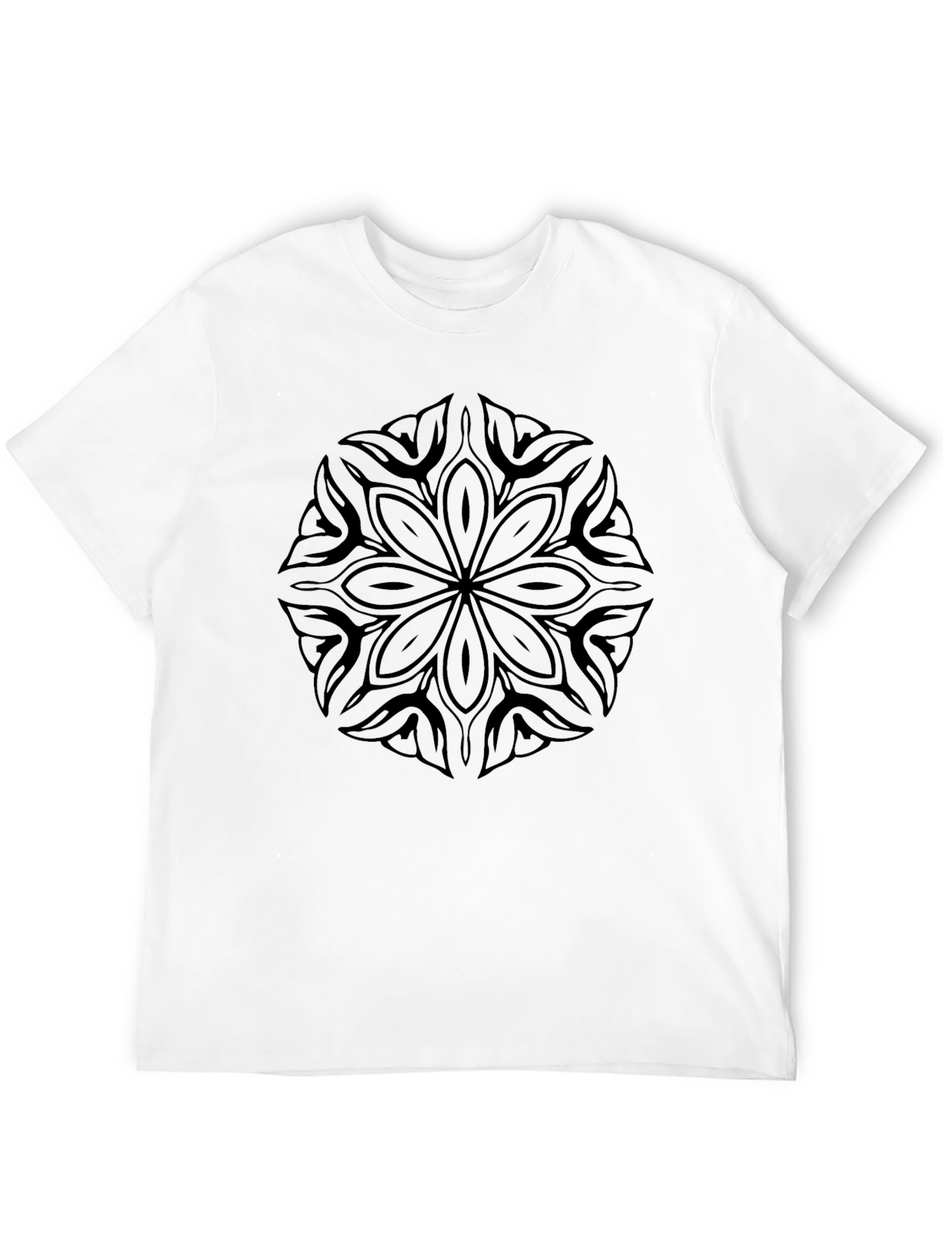 Mens Black T-Shirt with Mandala Graphic Print