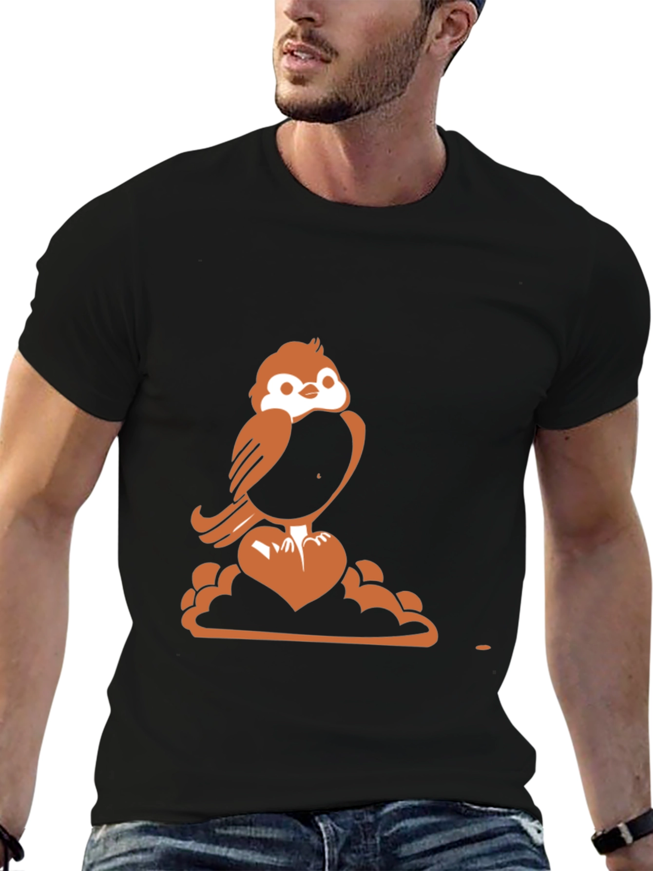 Sparrow Heart Graphic Tee - Stylish Comfort