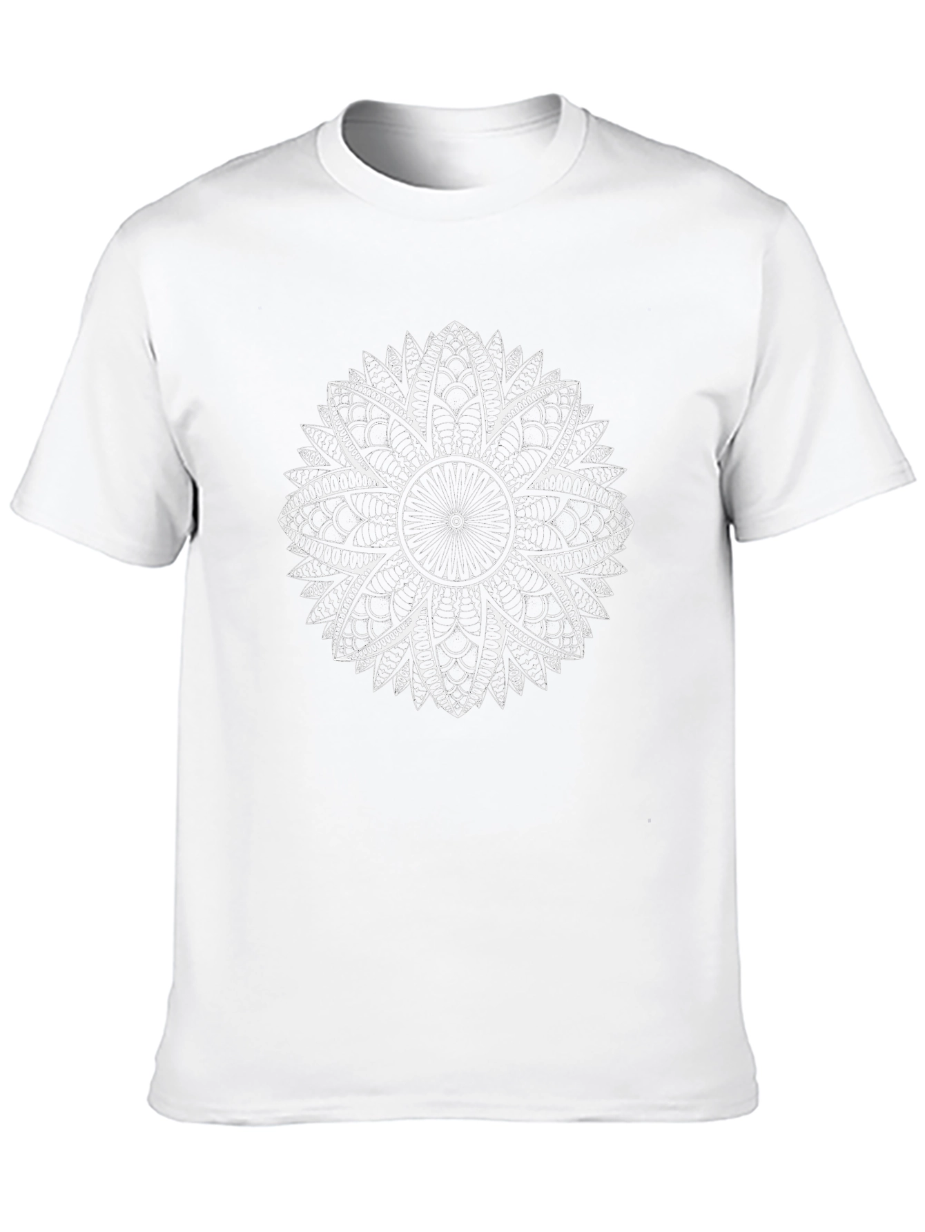 Geometric Mandala Graphic Tee - Black Cotton Blend