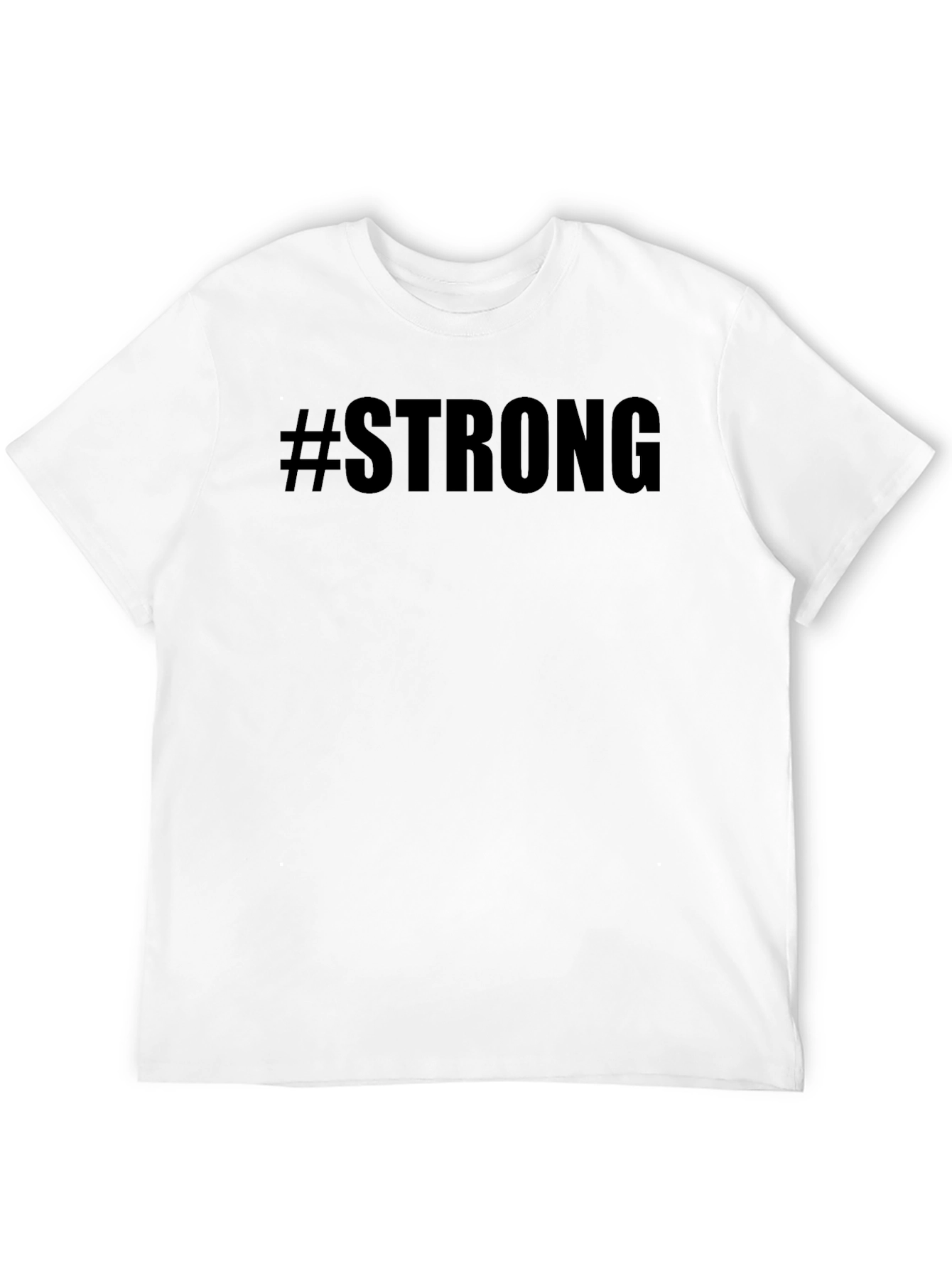 #Strong Graphic Tee - Black Cotton T-Shirt