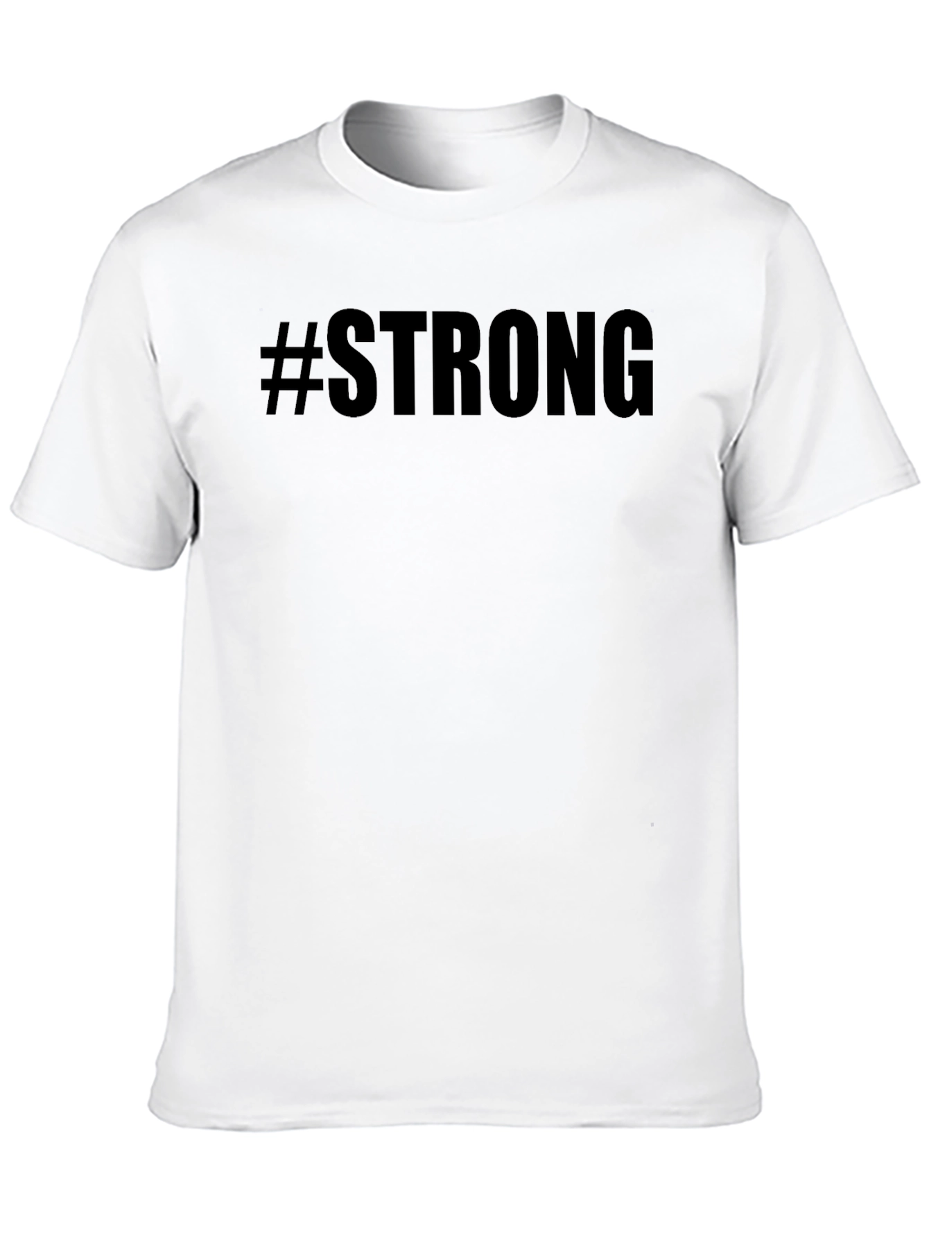 #Strong Graphic Tee - Black Cotton T-Shirt