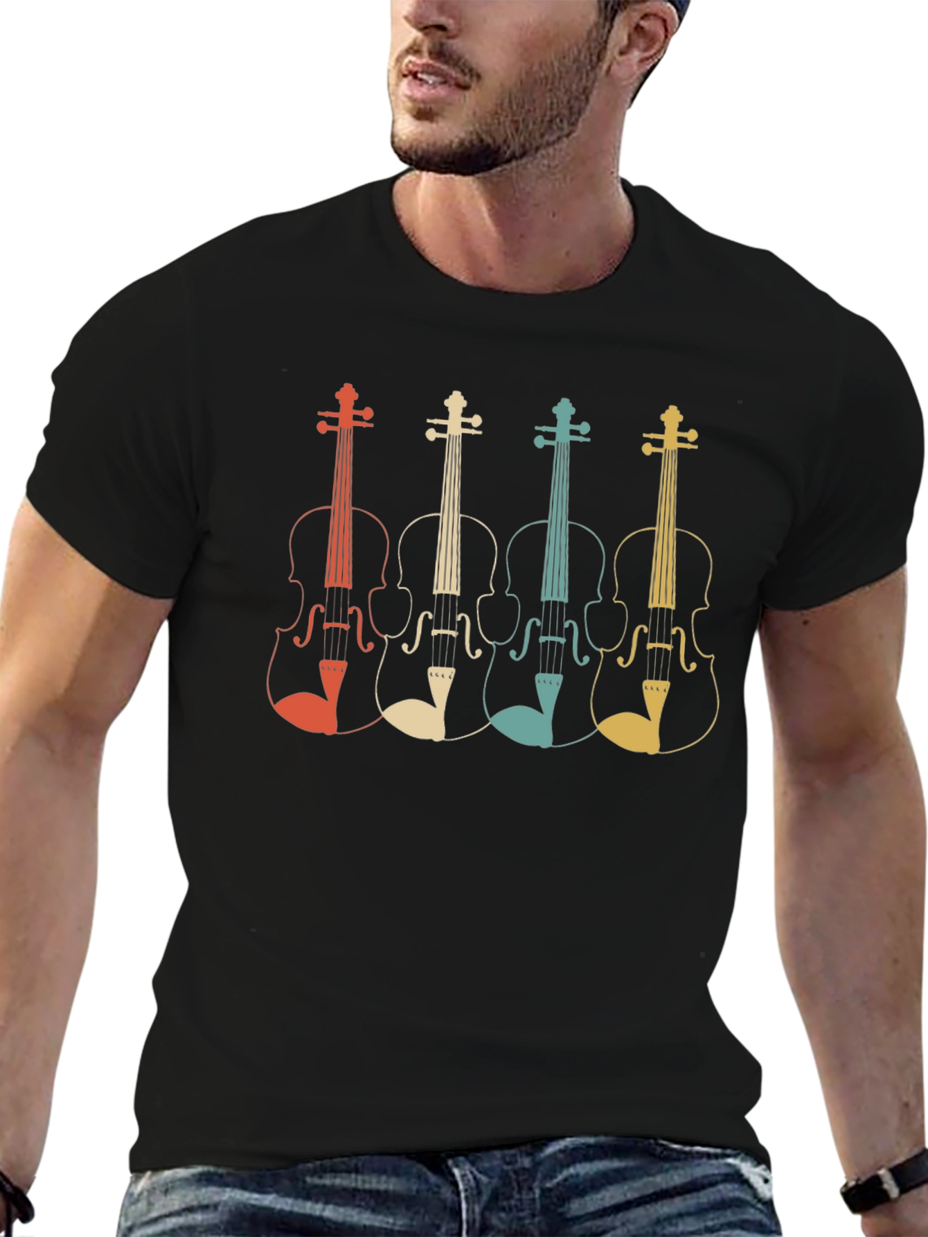 Retro Violin T-Shirt - Music Lover Tee