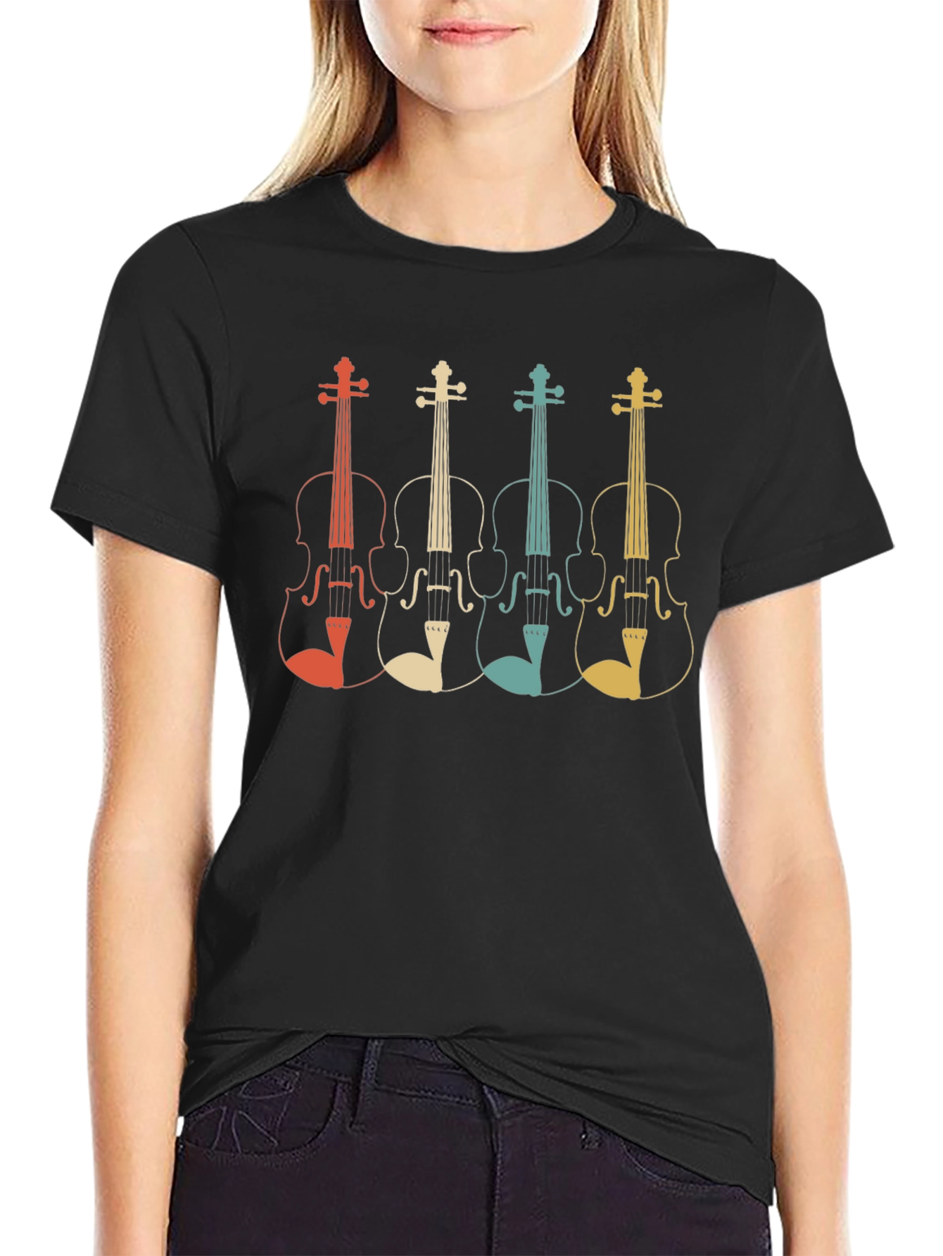 Retro Violin T-Shirt - Music Lover Tee