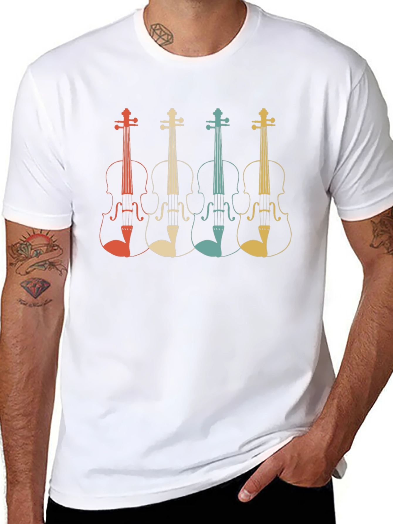 Retro Violin T-Shirt - Music Lover Tee