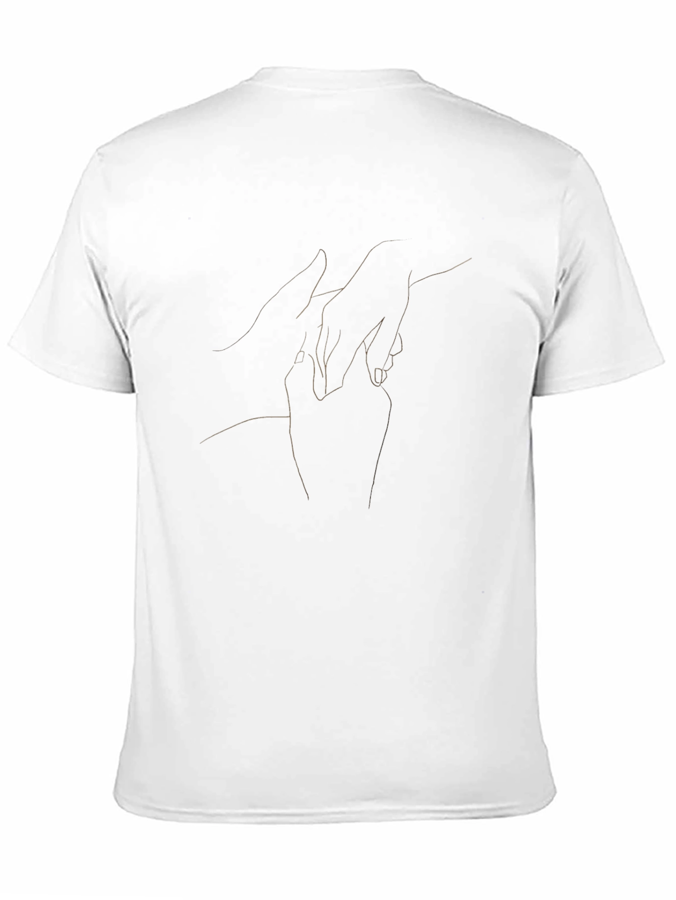Minimalist Hand Line Art Black T-Shirt