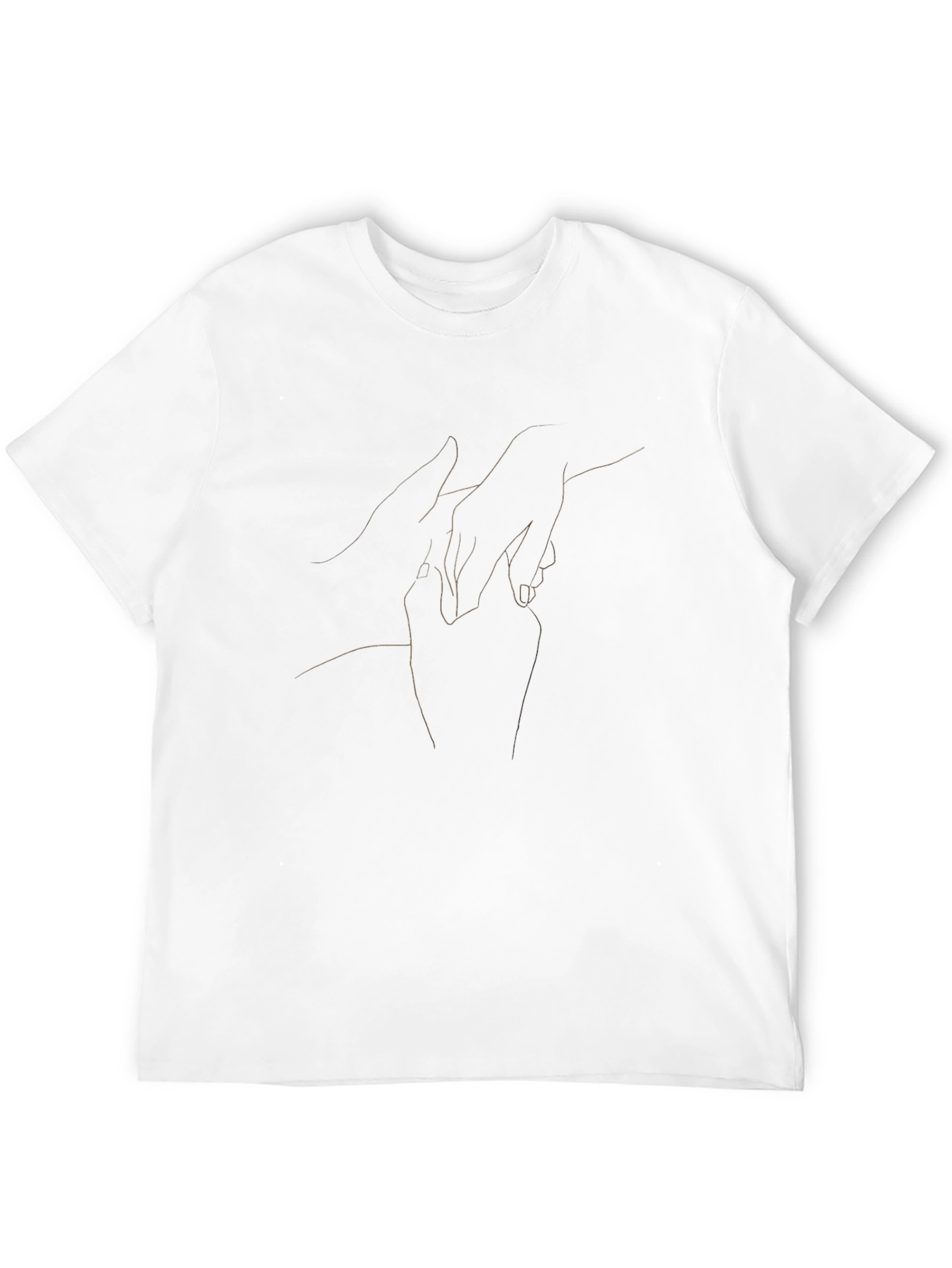 Minimalist Hand Line Art Black T-Shirt