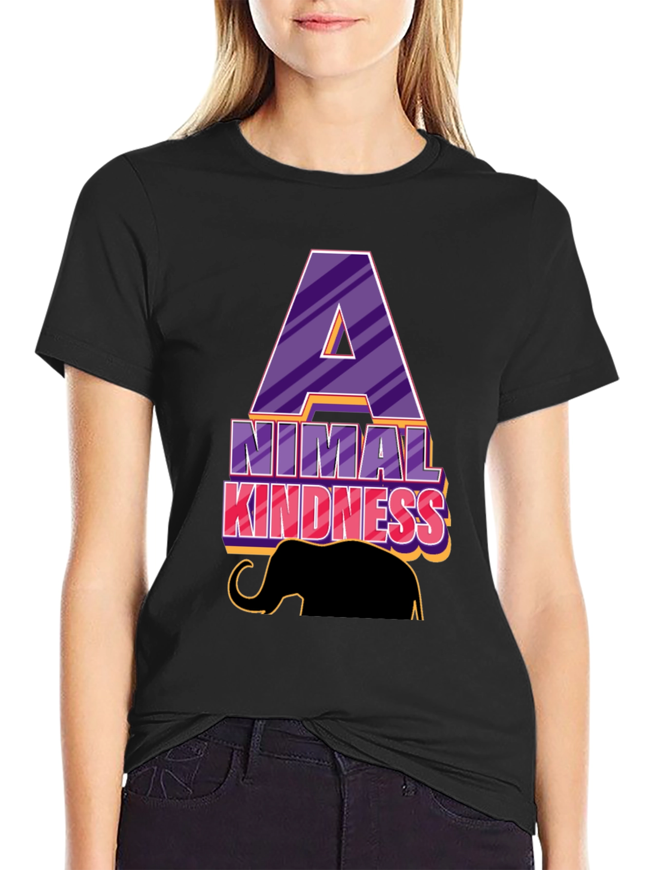 Animal Kindness Black T-Shirt