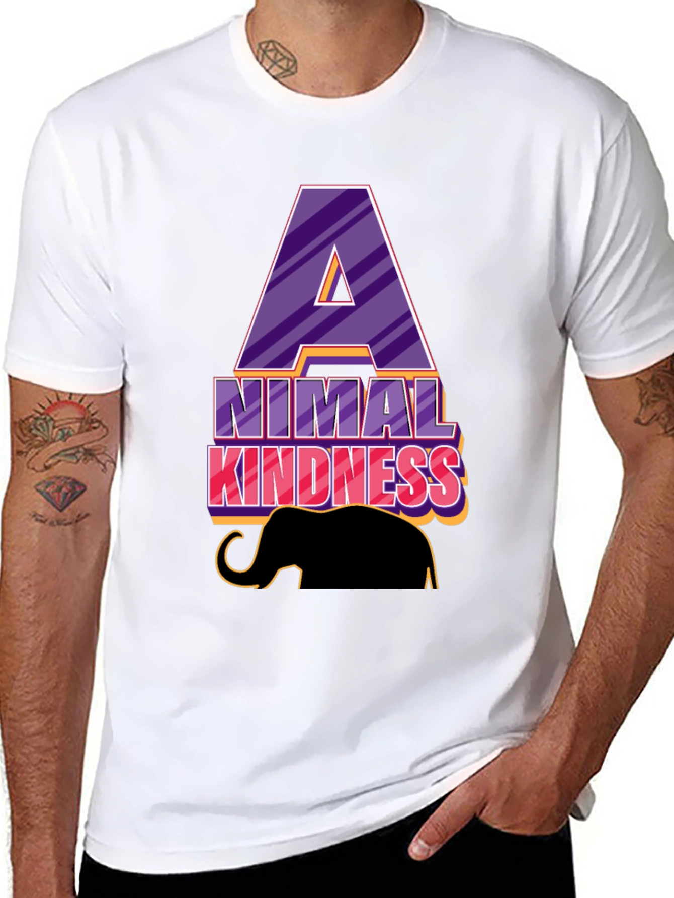 Animal Kindness Black T-Shirt