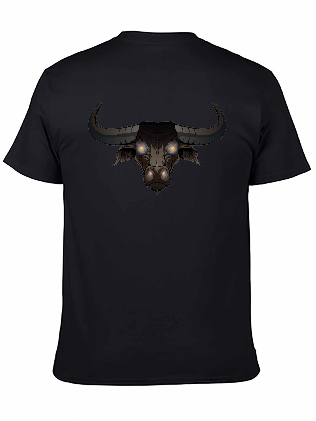 Mens Black Bull Graphic Tee - Bold Statement Shirt