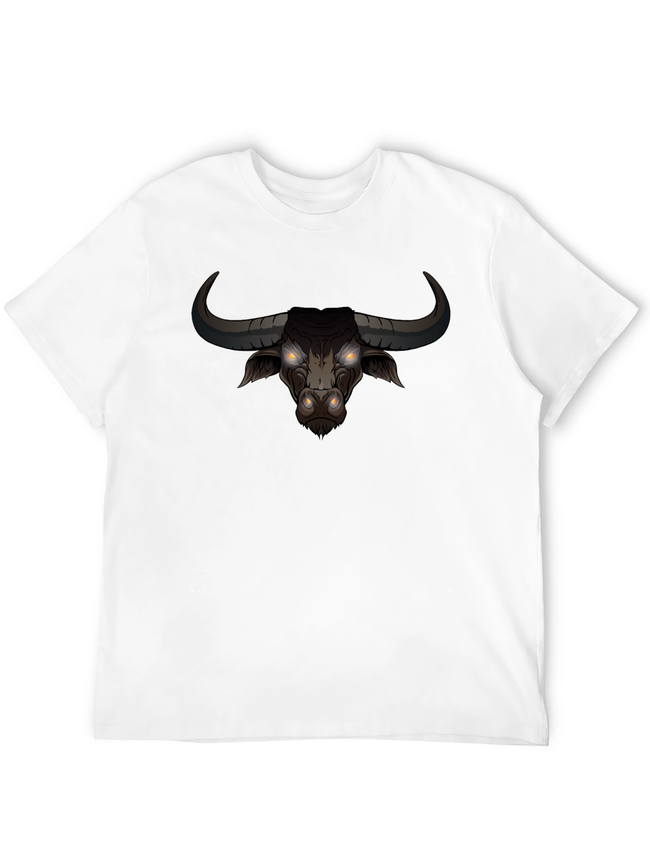 Mens Black Bull Graphic Tee - Bold Statement Shirt