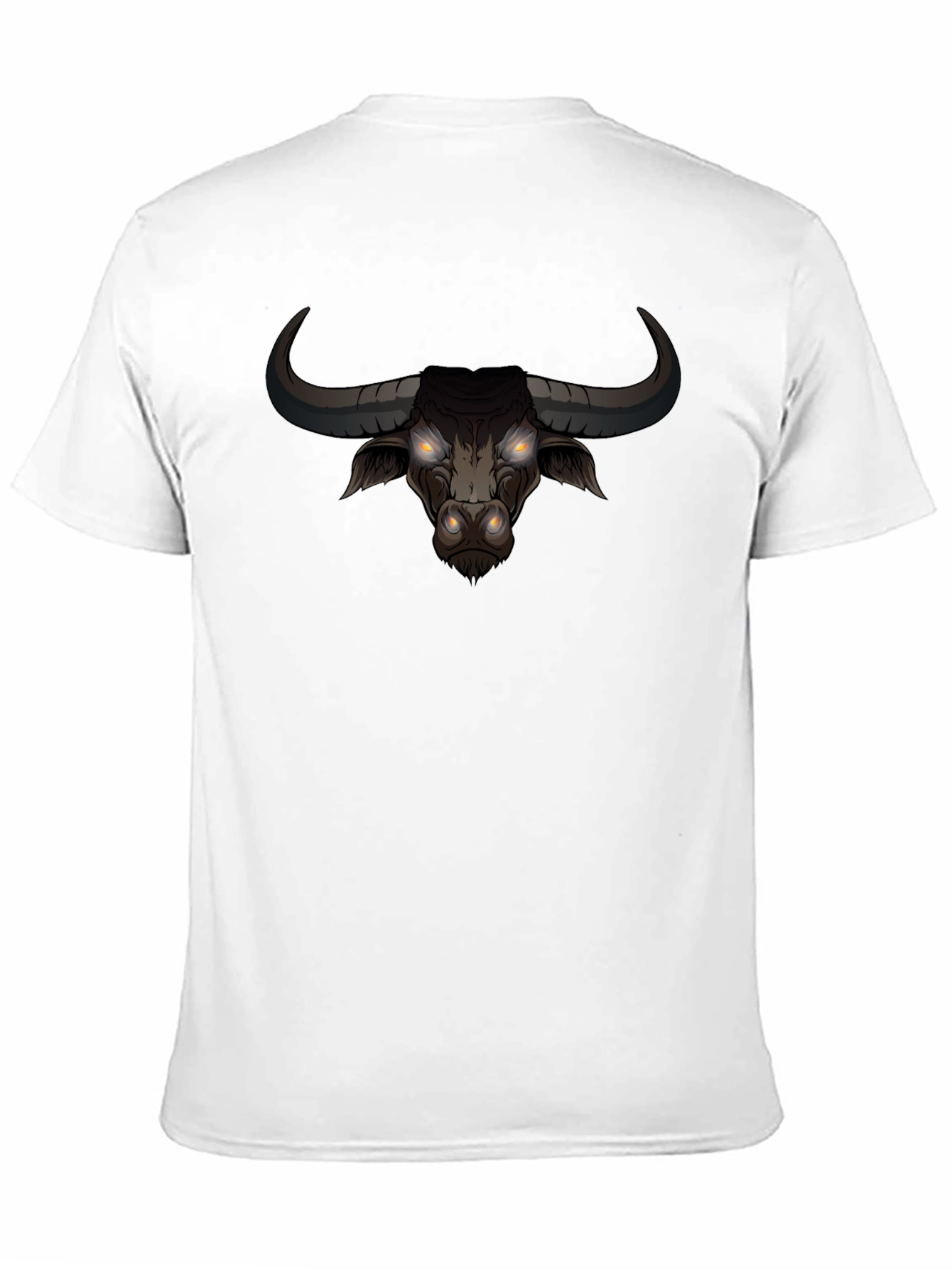 Mens Black Bull Graphic Tee - Bold Statement Shirt