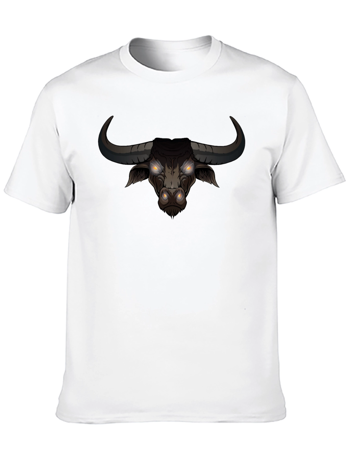 Mens Black Bull Graphic Tee - Bold Statement Shirt