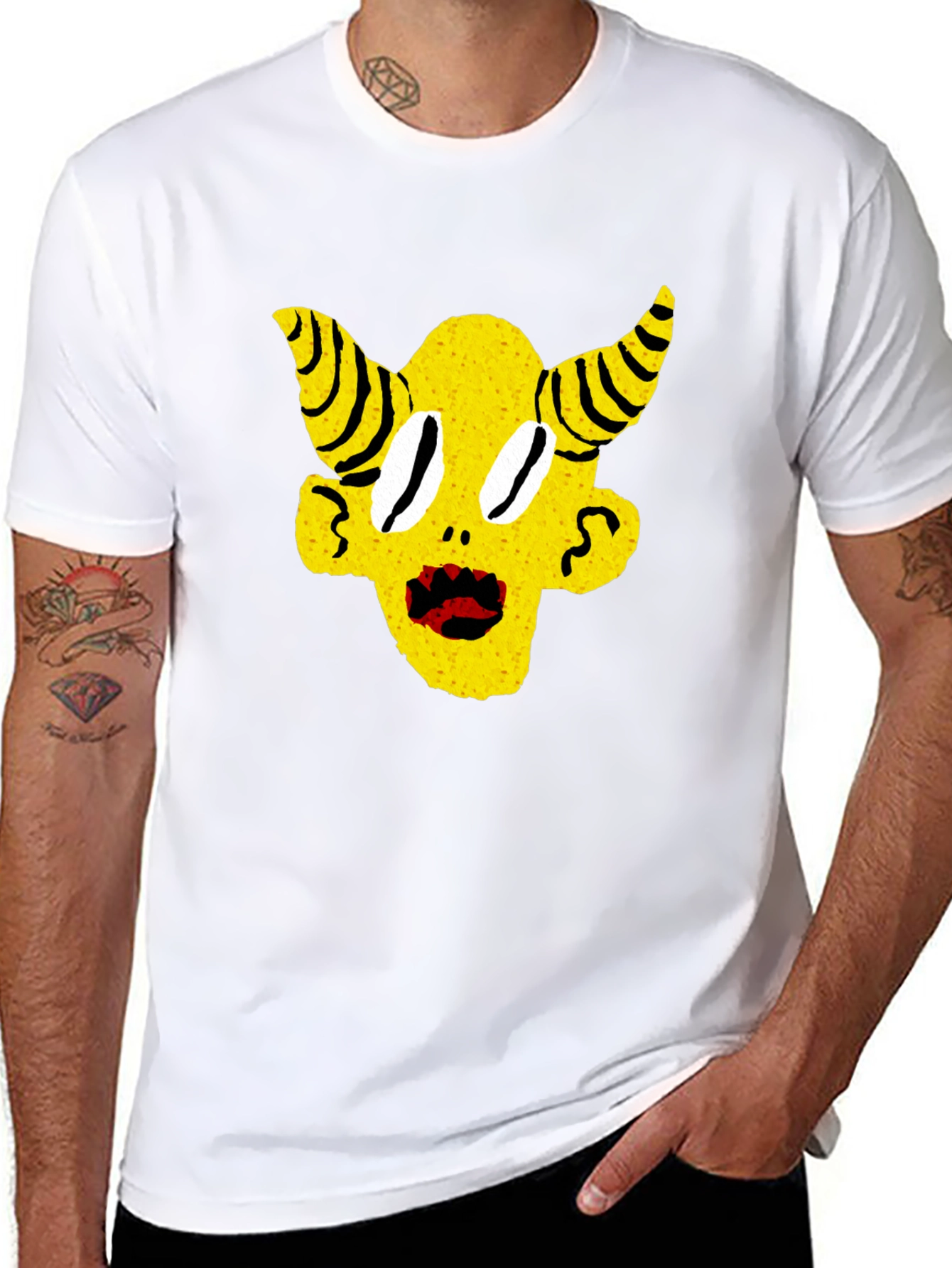 Yellow Devil Horns Graphic Tee