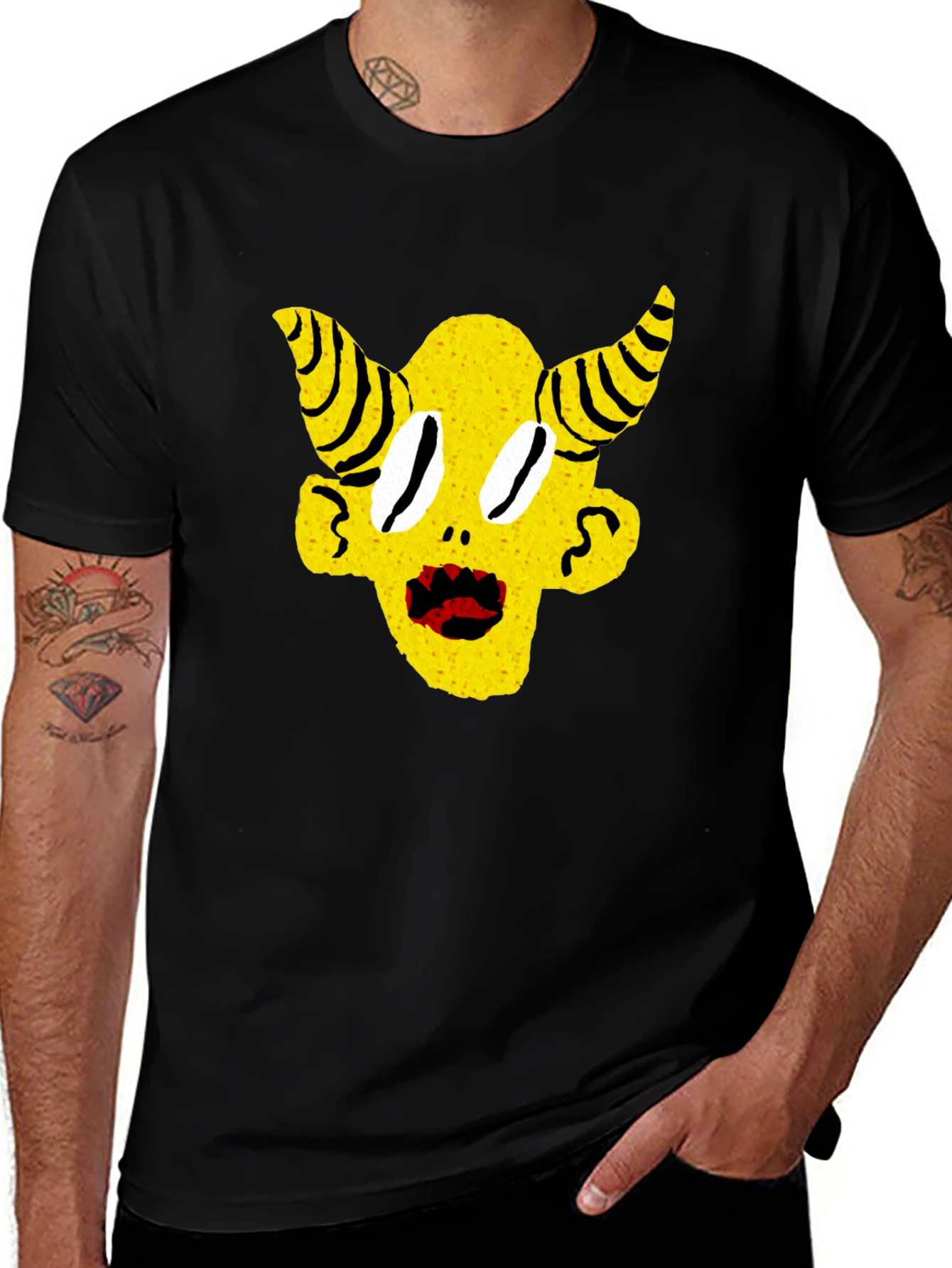 Yellow Devil Horns Graphic Tee