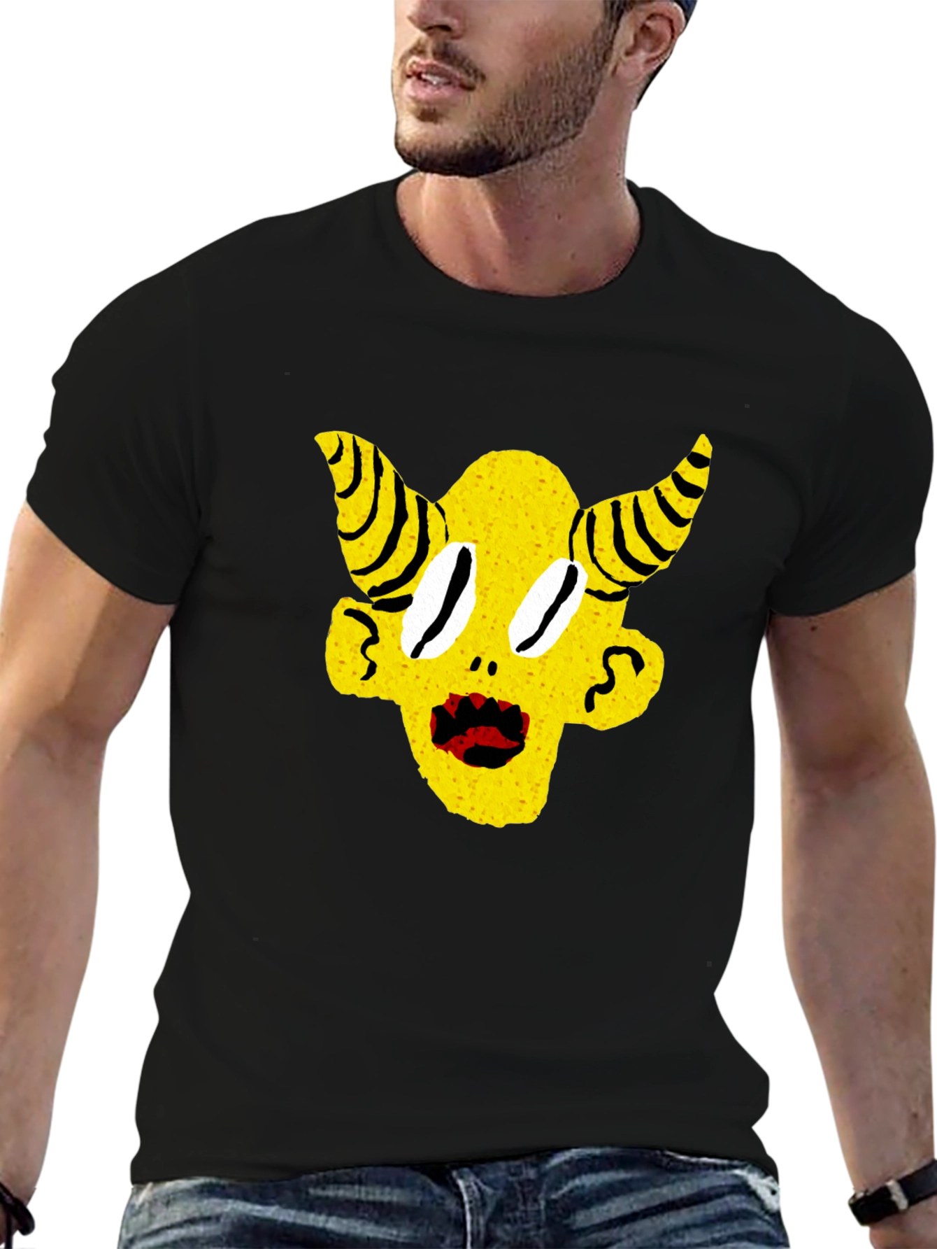 Yellow Devil Horns Graphic Tee