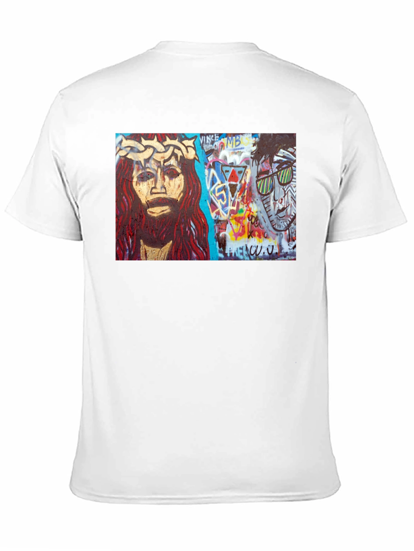 Street Art Graphic Print Black T-Shirt