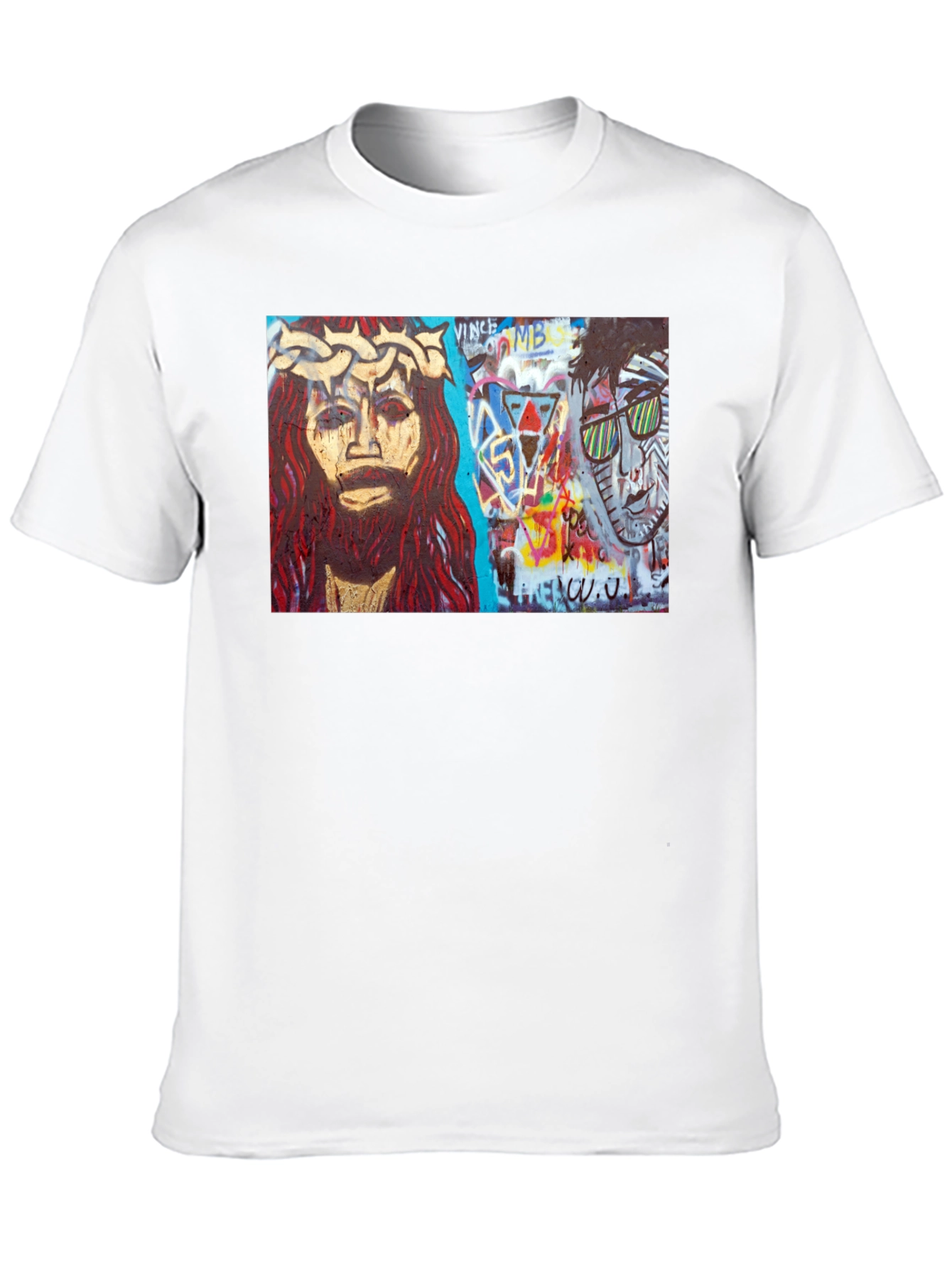 Street Art Graphic Print Black T-Shirt