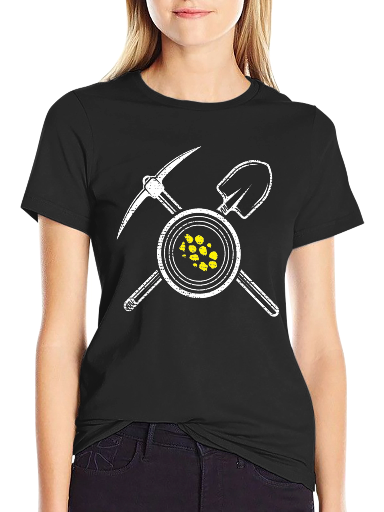 Gold Miner T-Shirt - Pickaxe & Shovel Graphic Tee