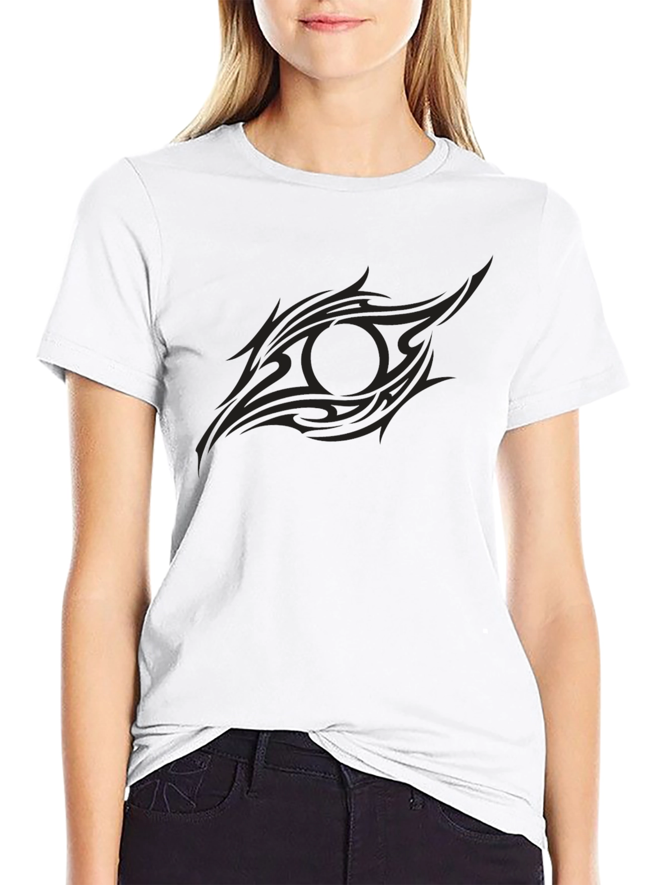 Mens Black Tribal Eye Graphic Tee