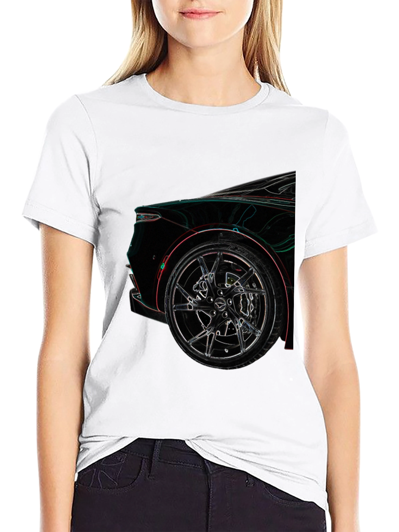 Aston Martin Car Wheel Design Black T-Shirt