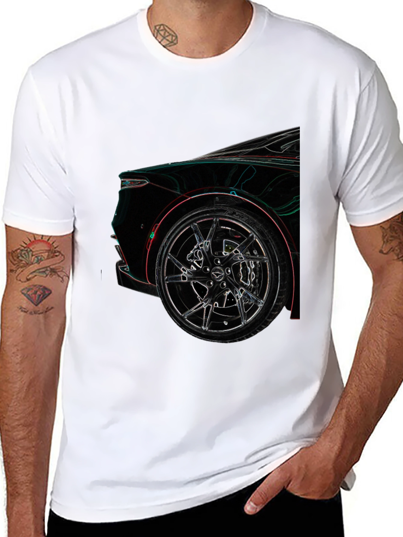 Aston Martin Car Wheel Design Black T-Shirt