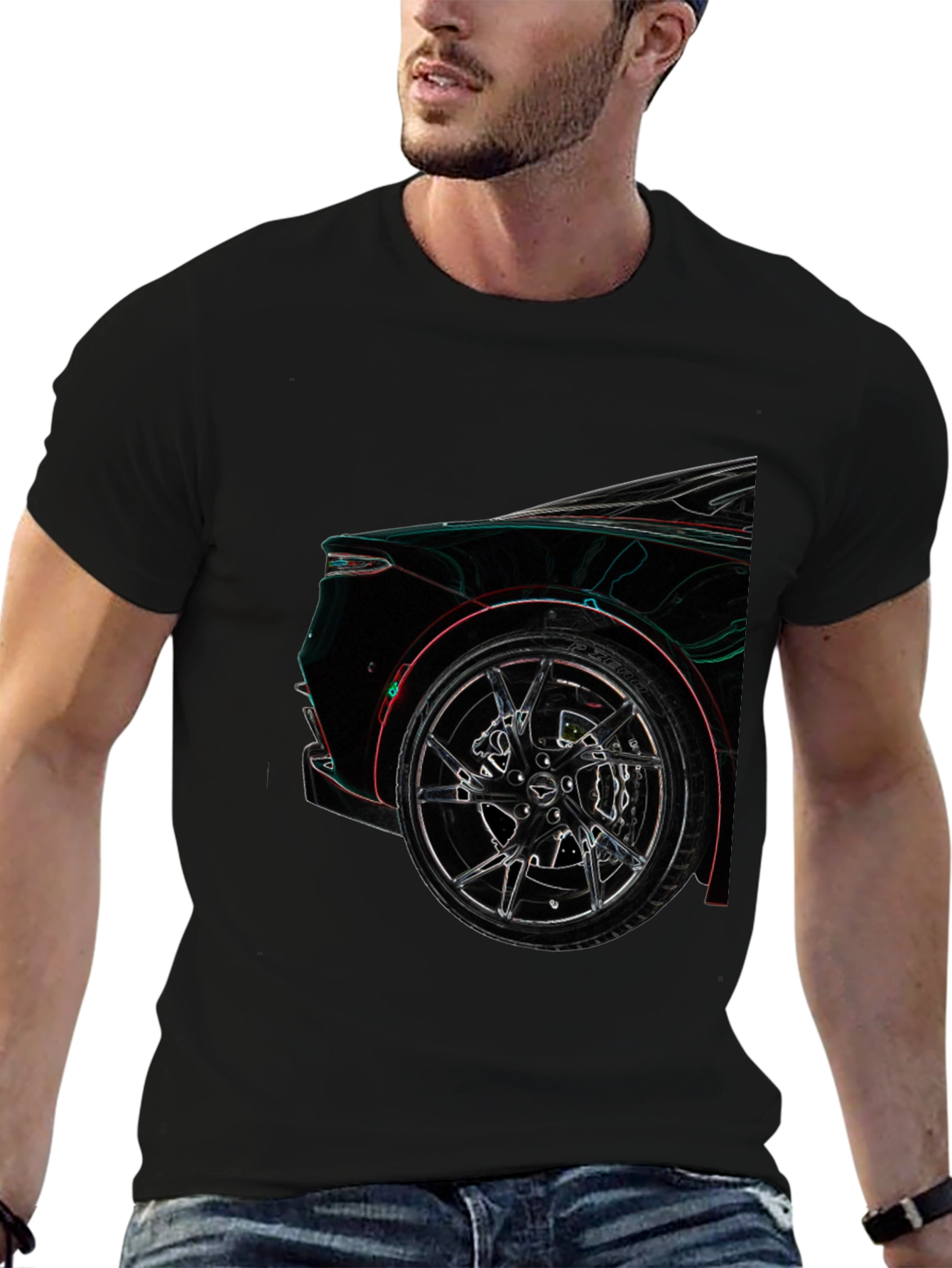 Aston Martin Car Wheel Design Black T-Shirt