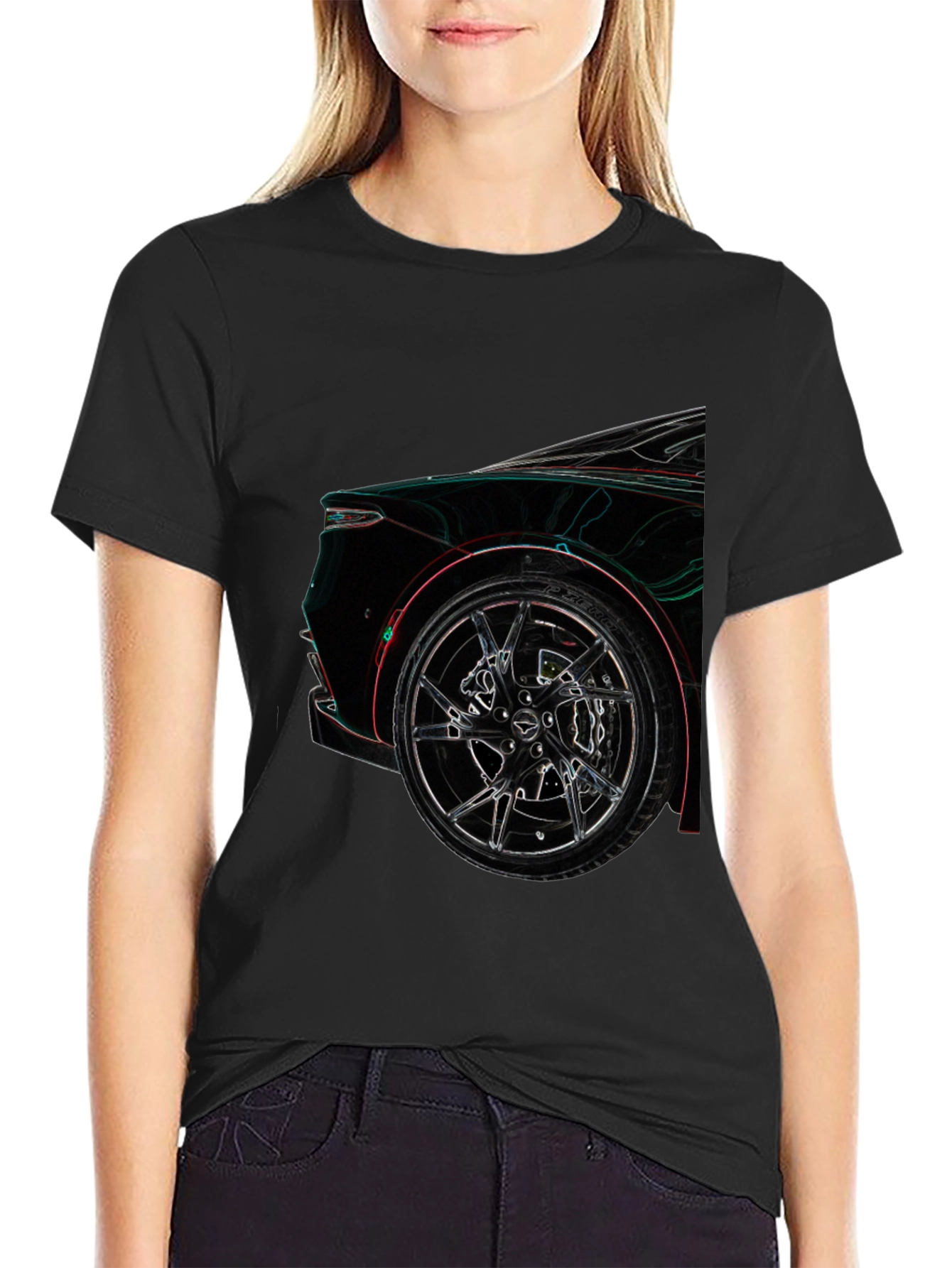 Aston Martin Car Wheel Design Black T-Shirt