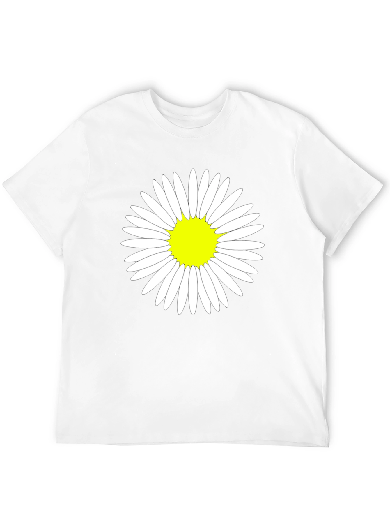Daisy Flower Graphic Tee - Casual Black T-Shirt