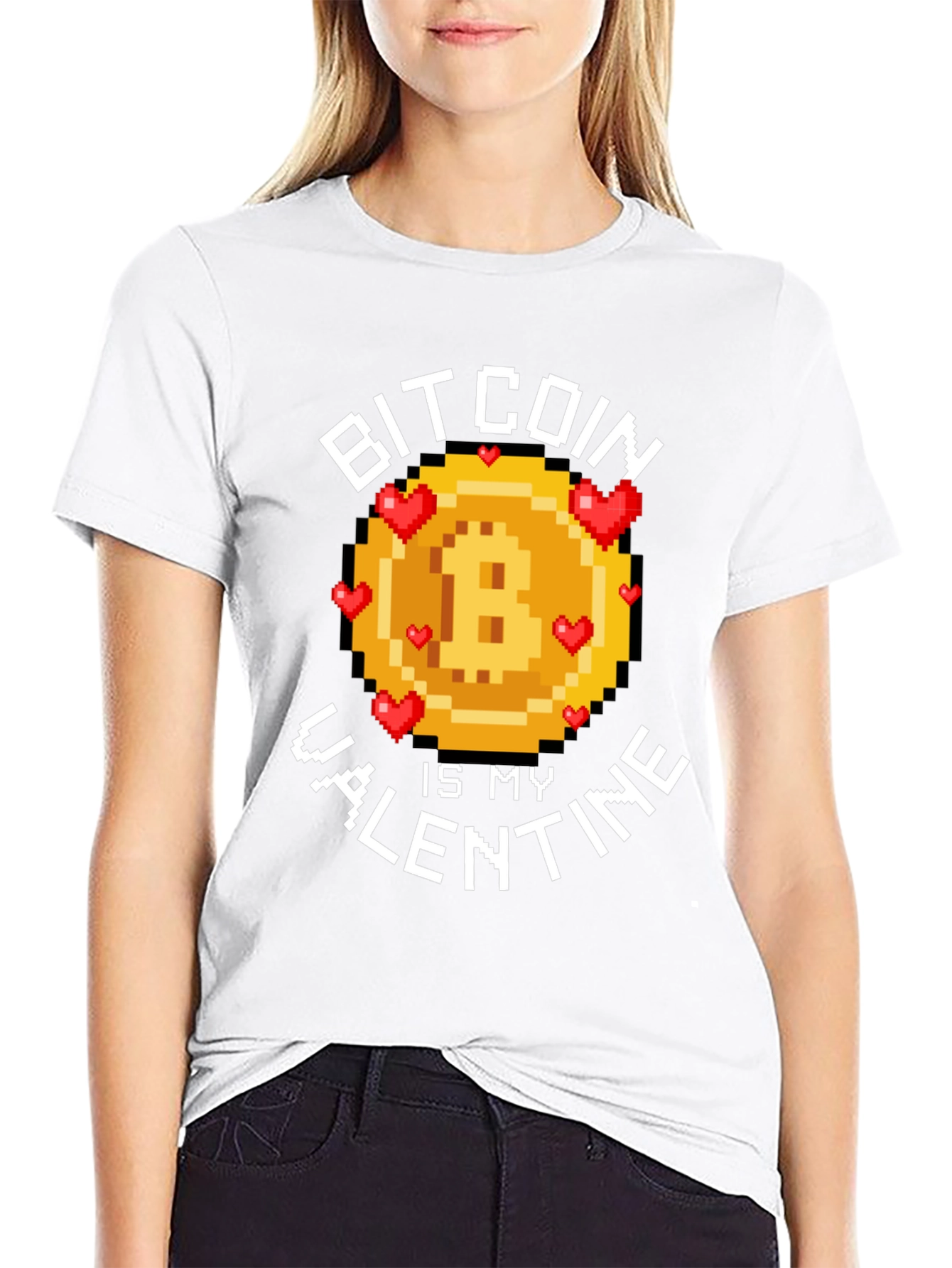 Bitcoin is my Valentine - Pixelated T-Shirt