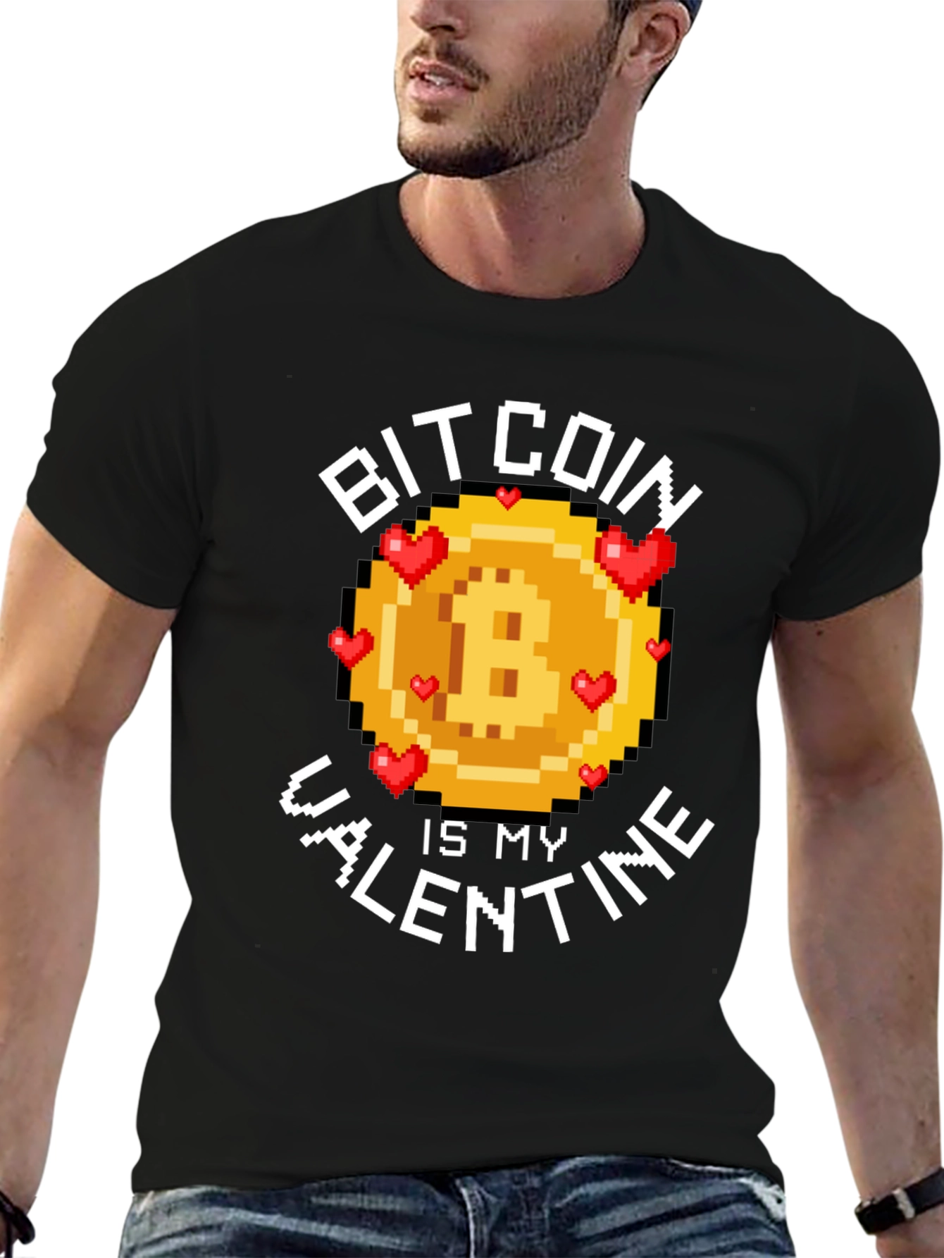 Bitcoin is my Valentine - Pixelated T-Shirt
