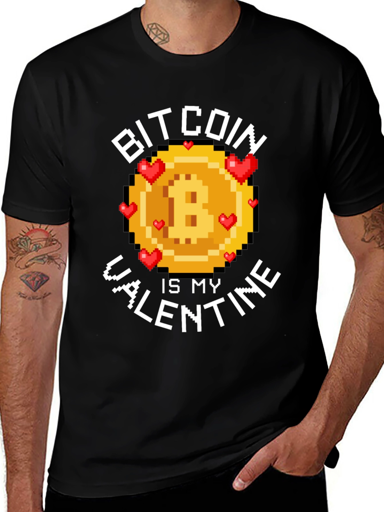 Bitcoin is my Valentine - Pixelated T-Shirt