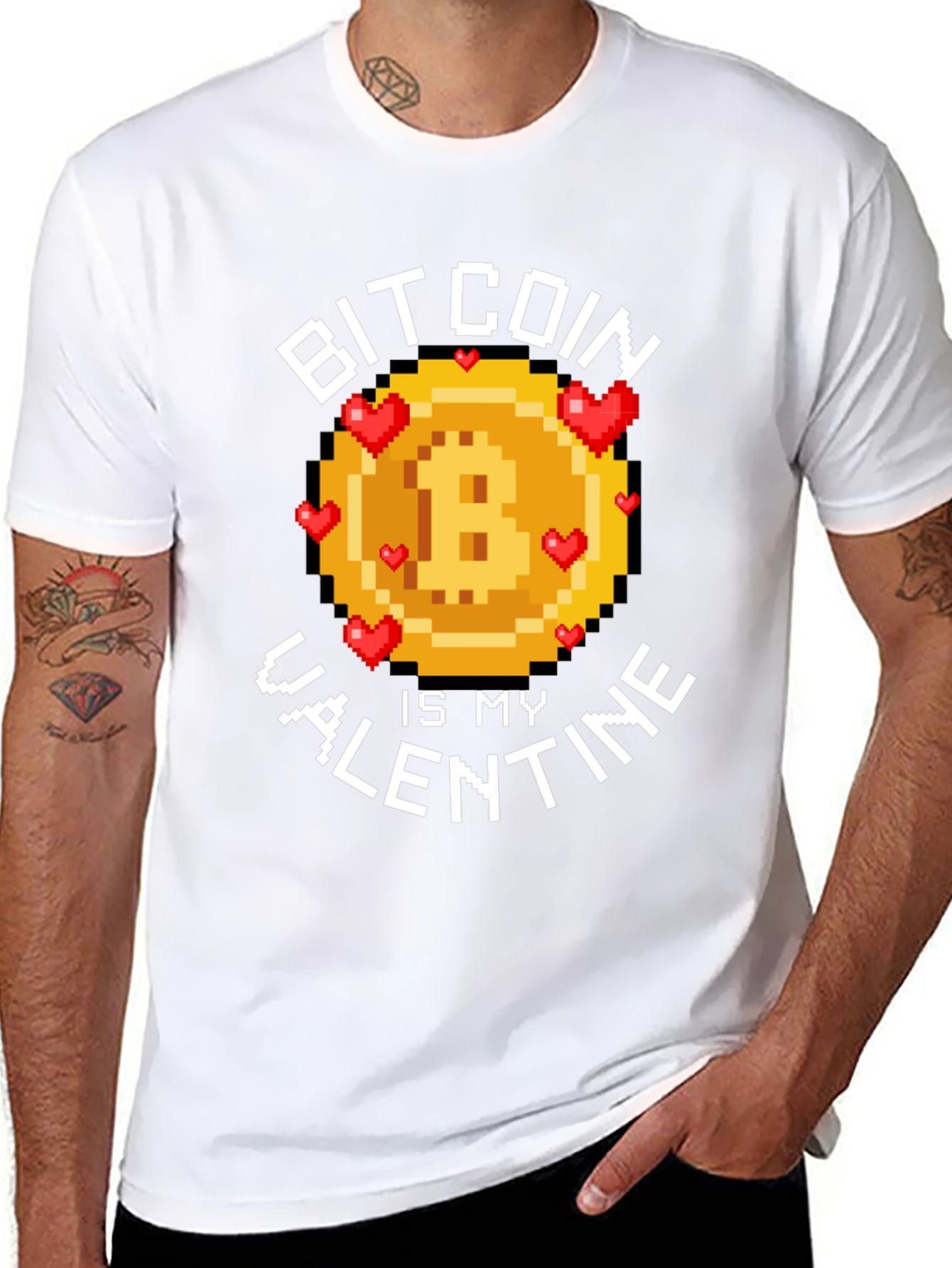 Bitcoin is my Valentine - Pixelated T-Shirt