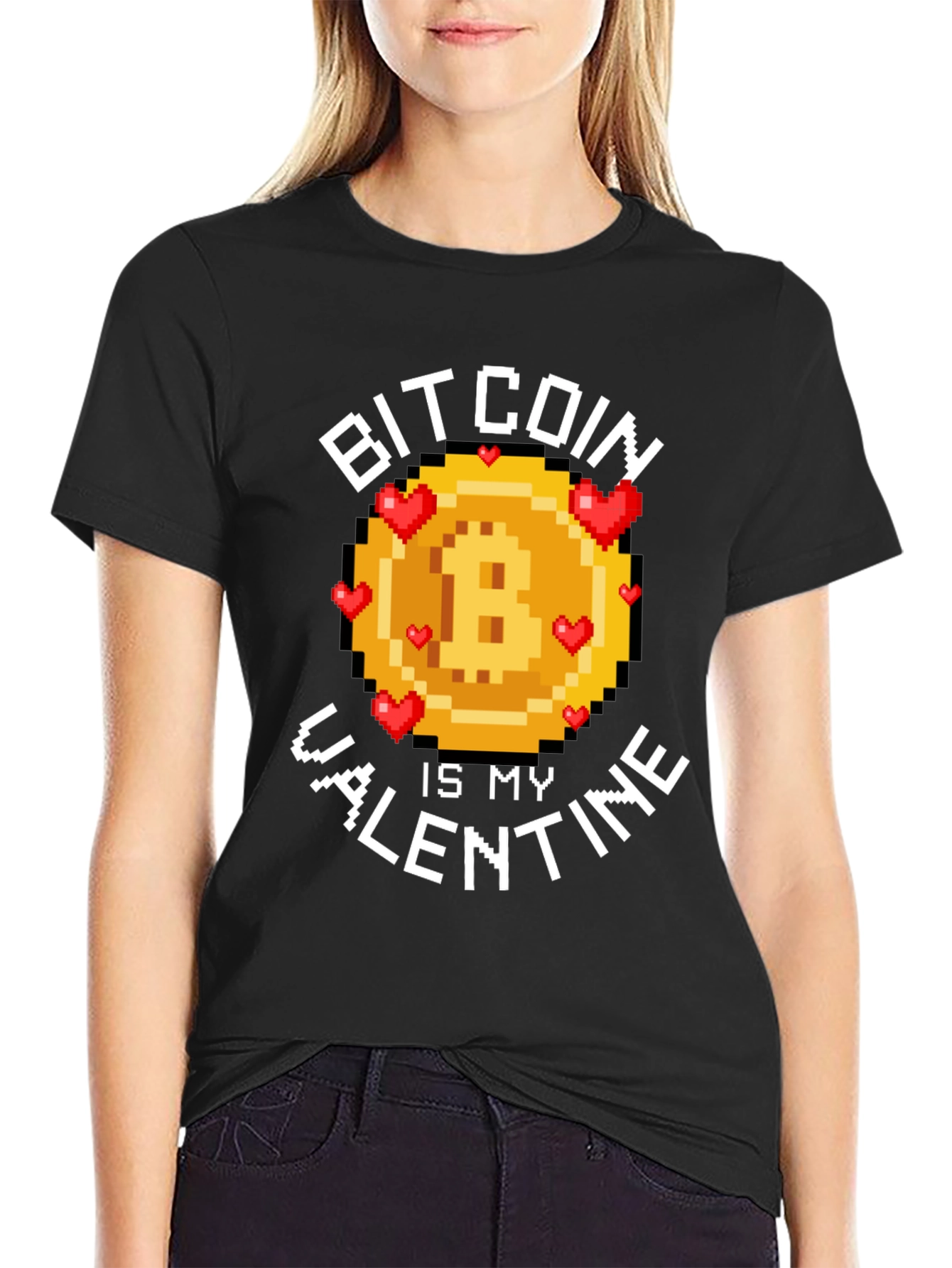 Bitcoin is my Valentine - Pixelated T-Shirt