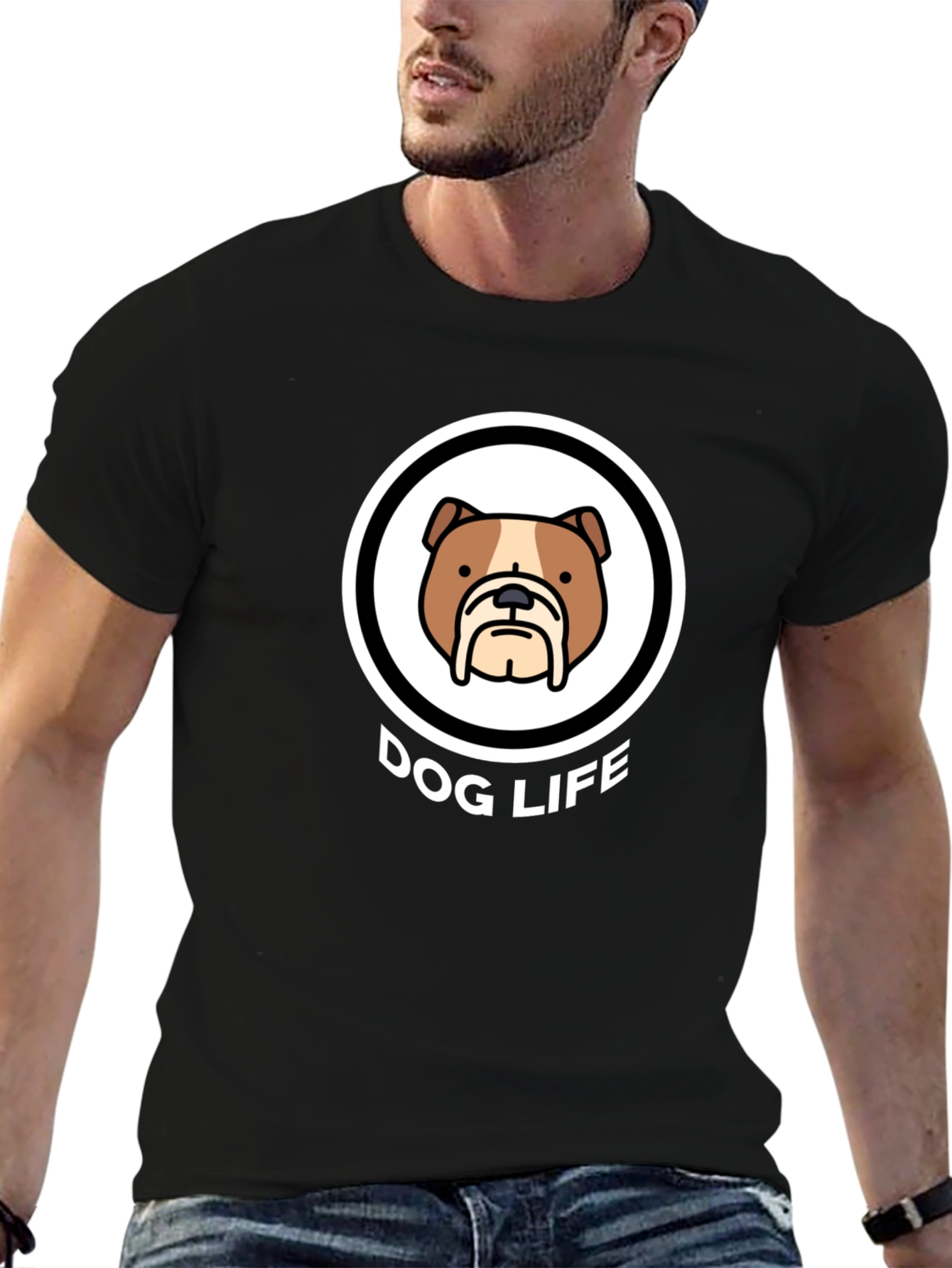 Dog Life Graphic Tee - Bulldog Design