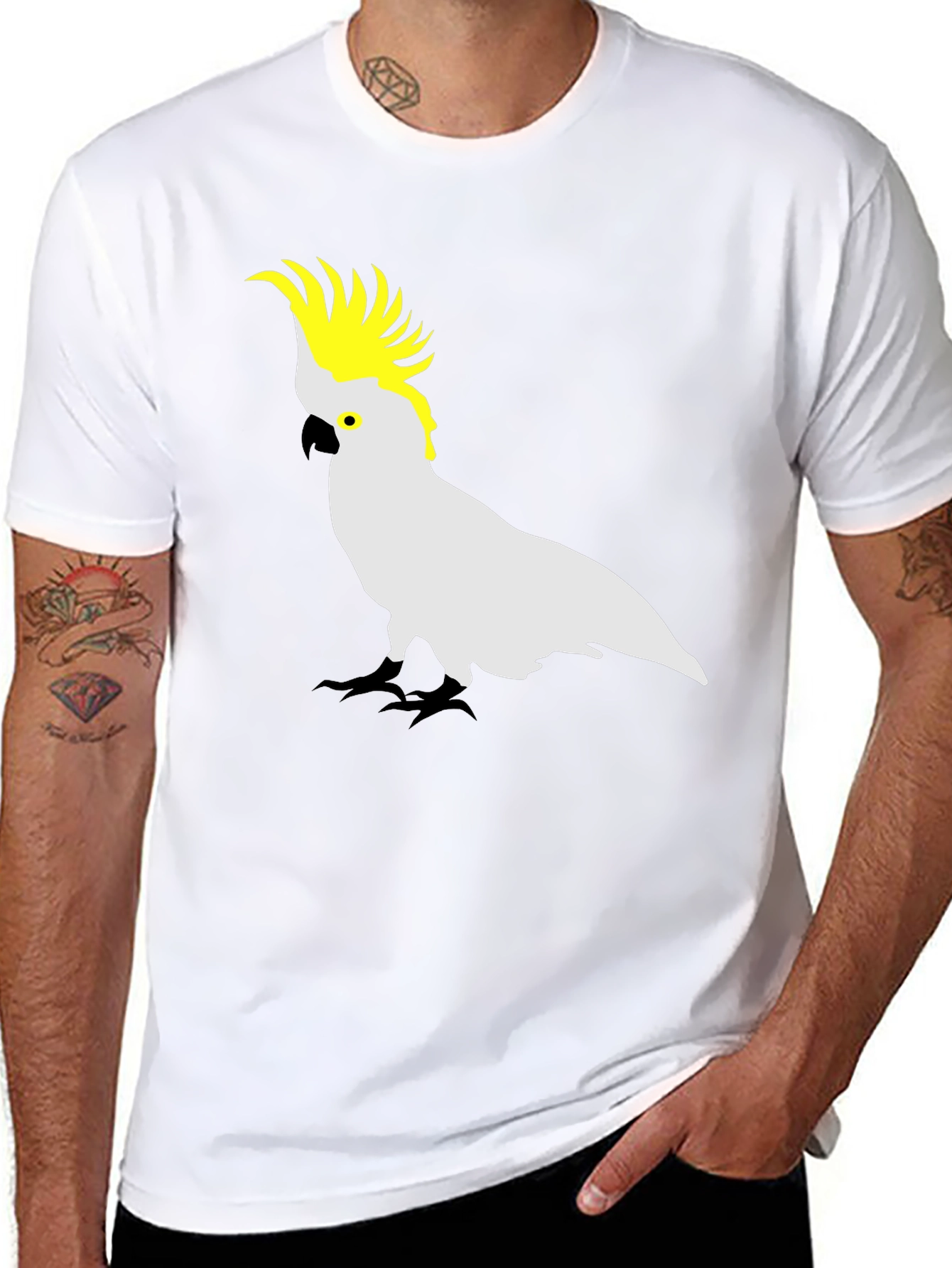 Cockatoo Graphic Tee - Stylish Mens Black T-Shirt