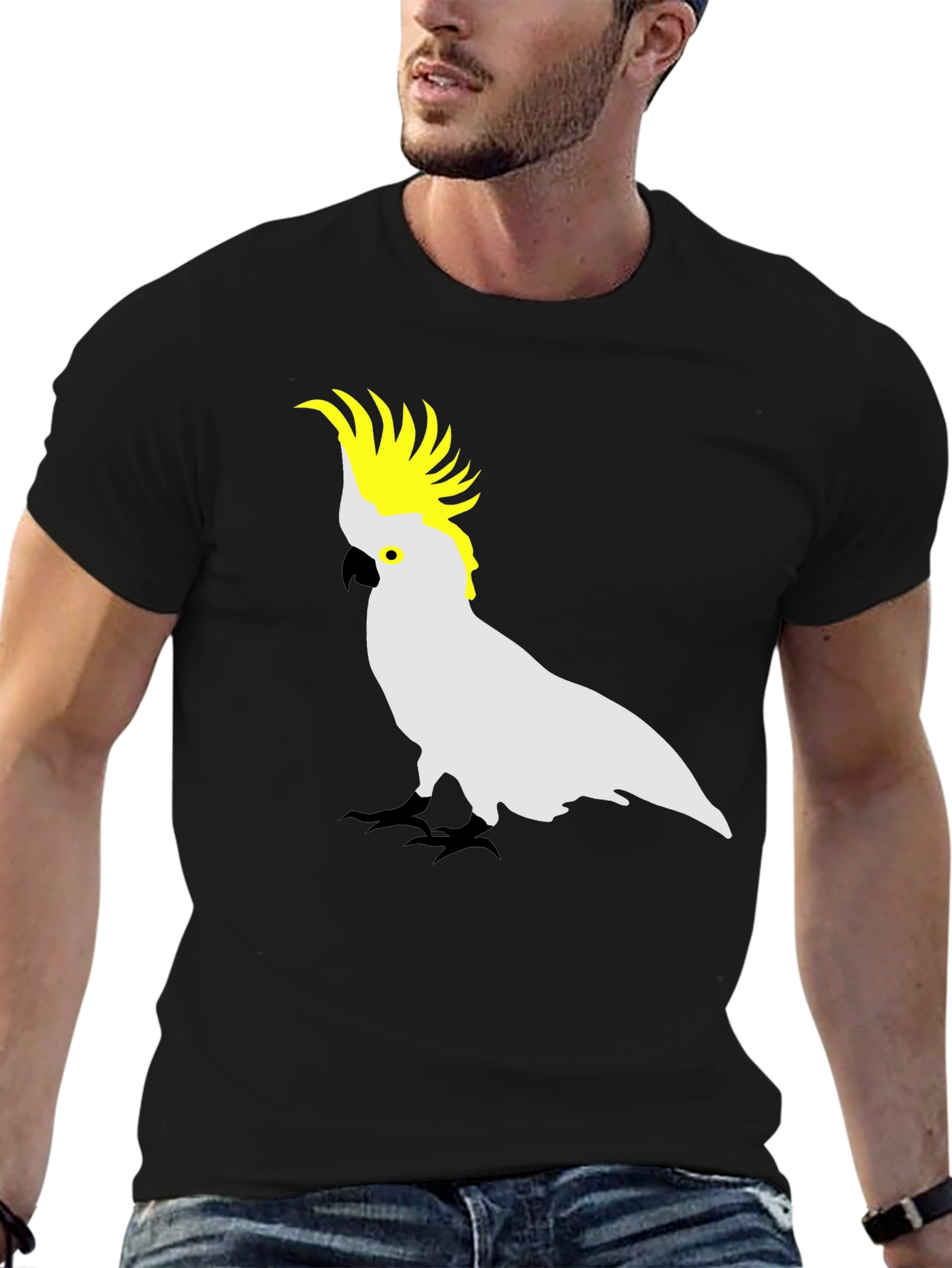 Cockatoo Graphic Tee - Stylish Mens Black T-Shirt