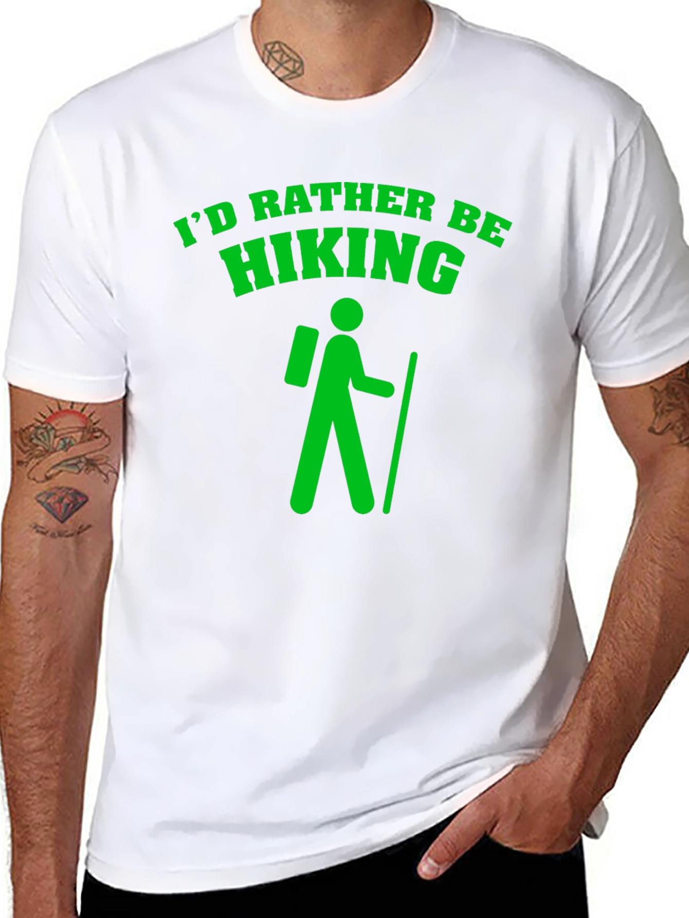Id Rather Be Hiking Black T-Shirt