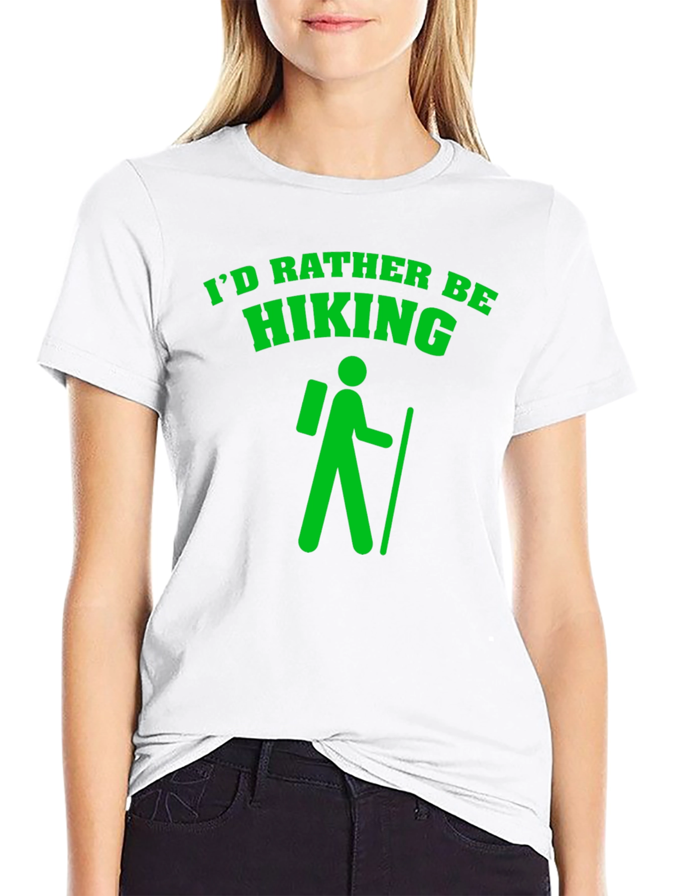 Id Rather Be Hiking Black T-Shirt
