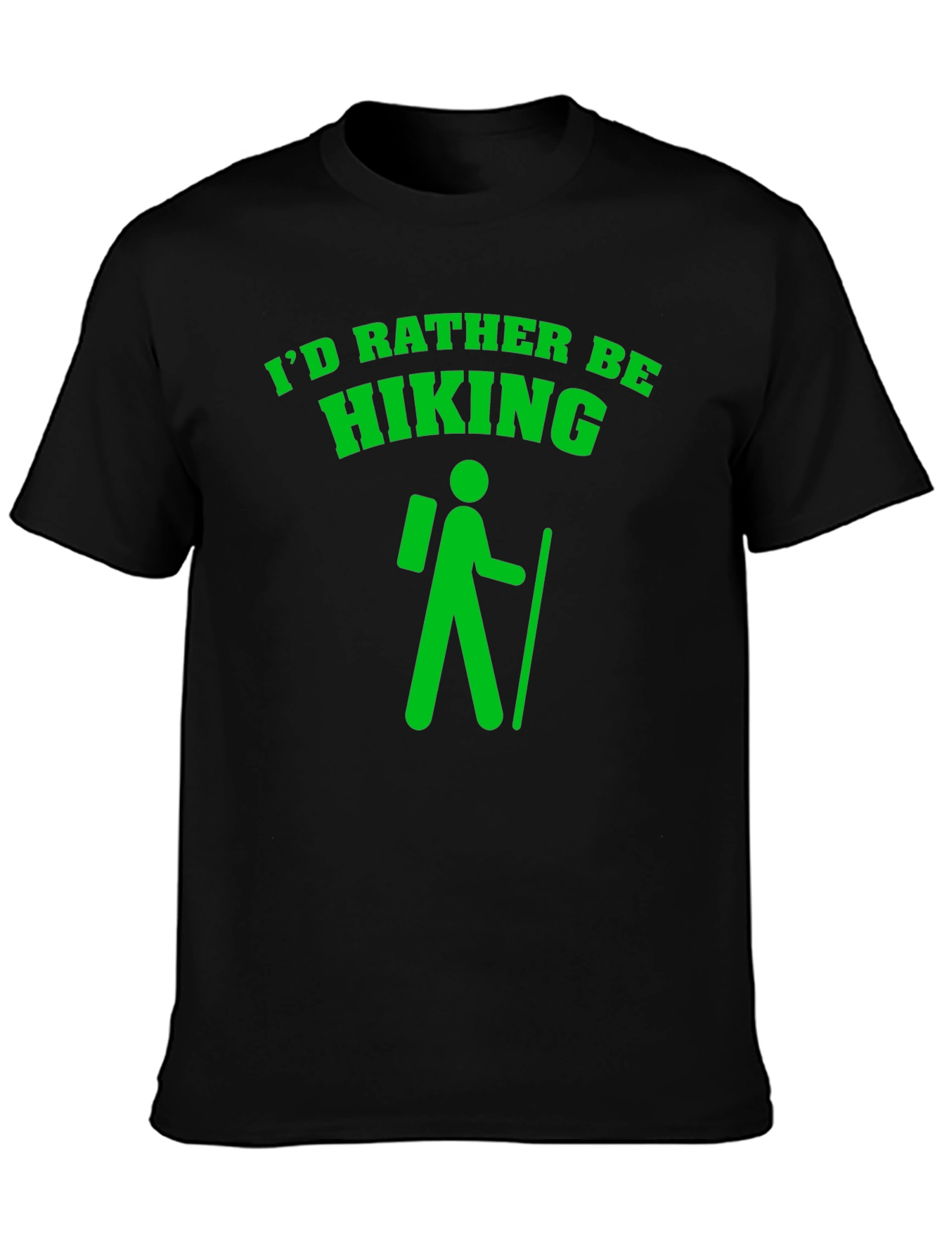 Id Rather Be Hiking Black T-Shirt