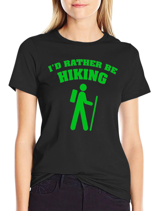 Id Rather Be Hiking Black T-Shirt