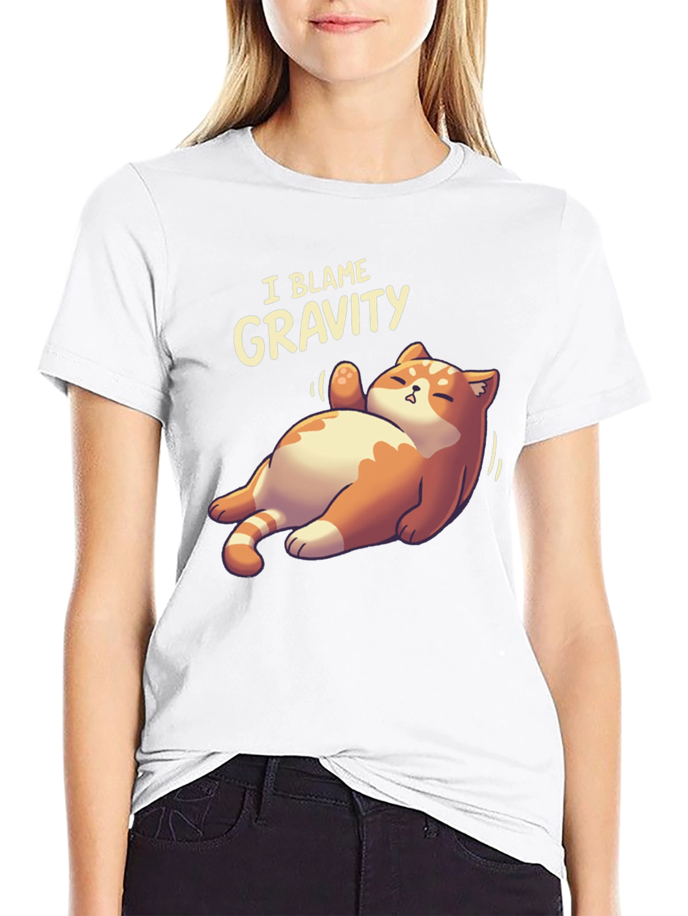 I Blame Gravity Cat T-Shirt - Funny Graphic Tee