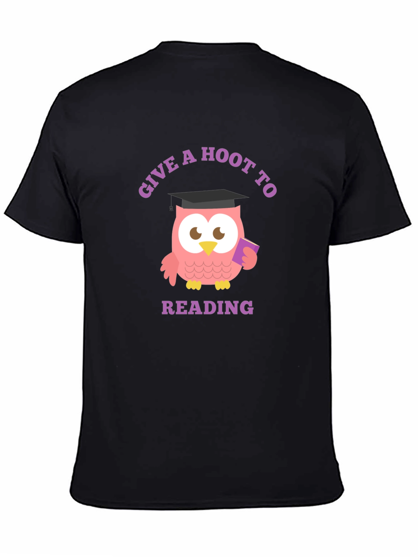 Give a Hoot to Reading Black T-Shirt